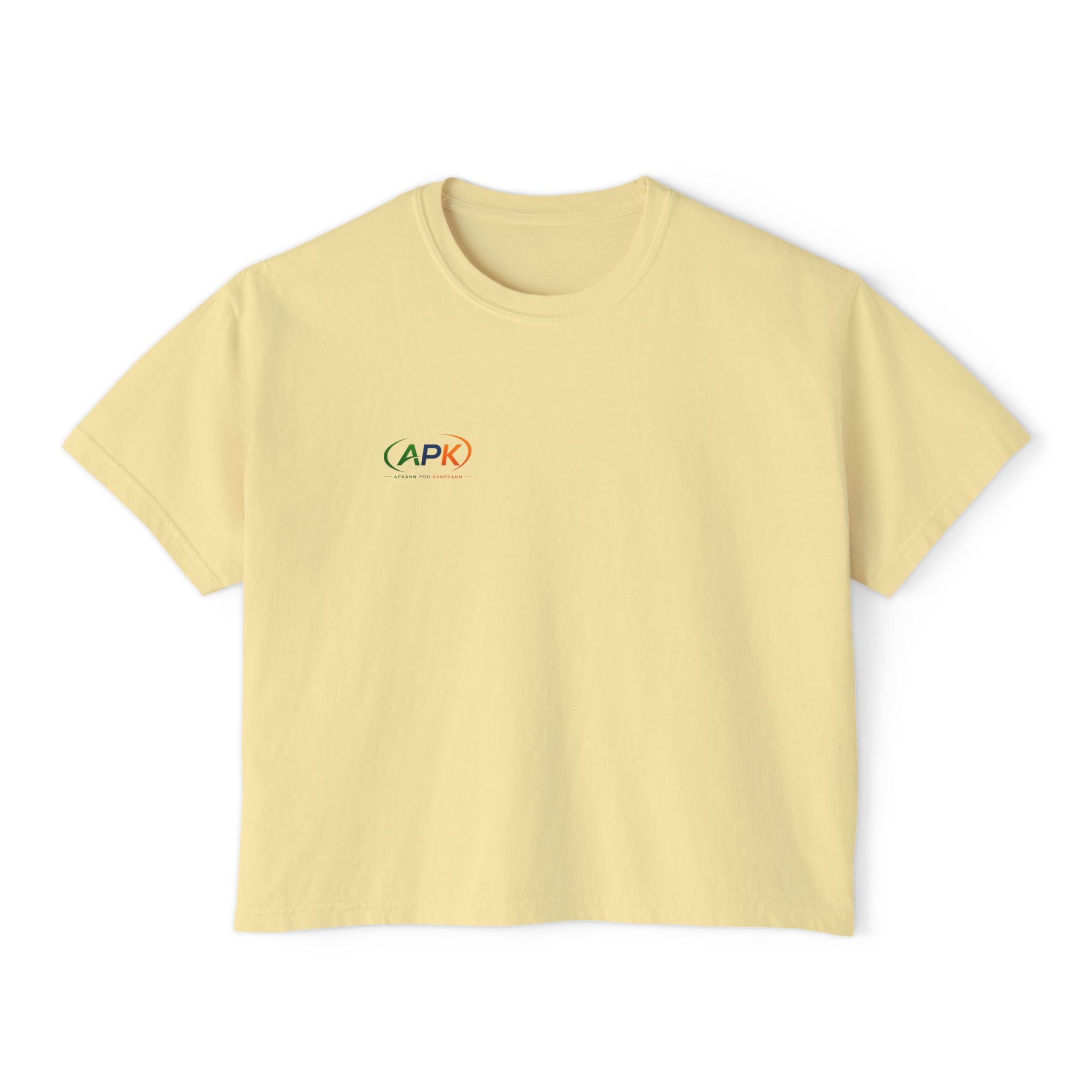APK Minimalist Boxy Tee — Women's Cropped Graphic T-Shirt