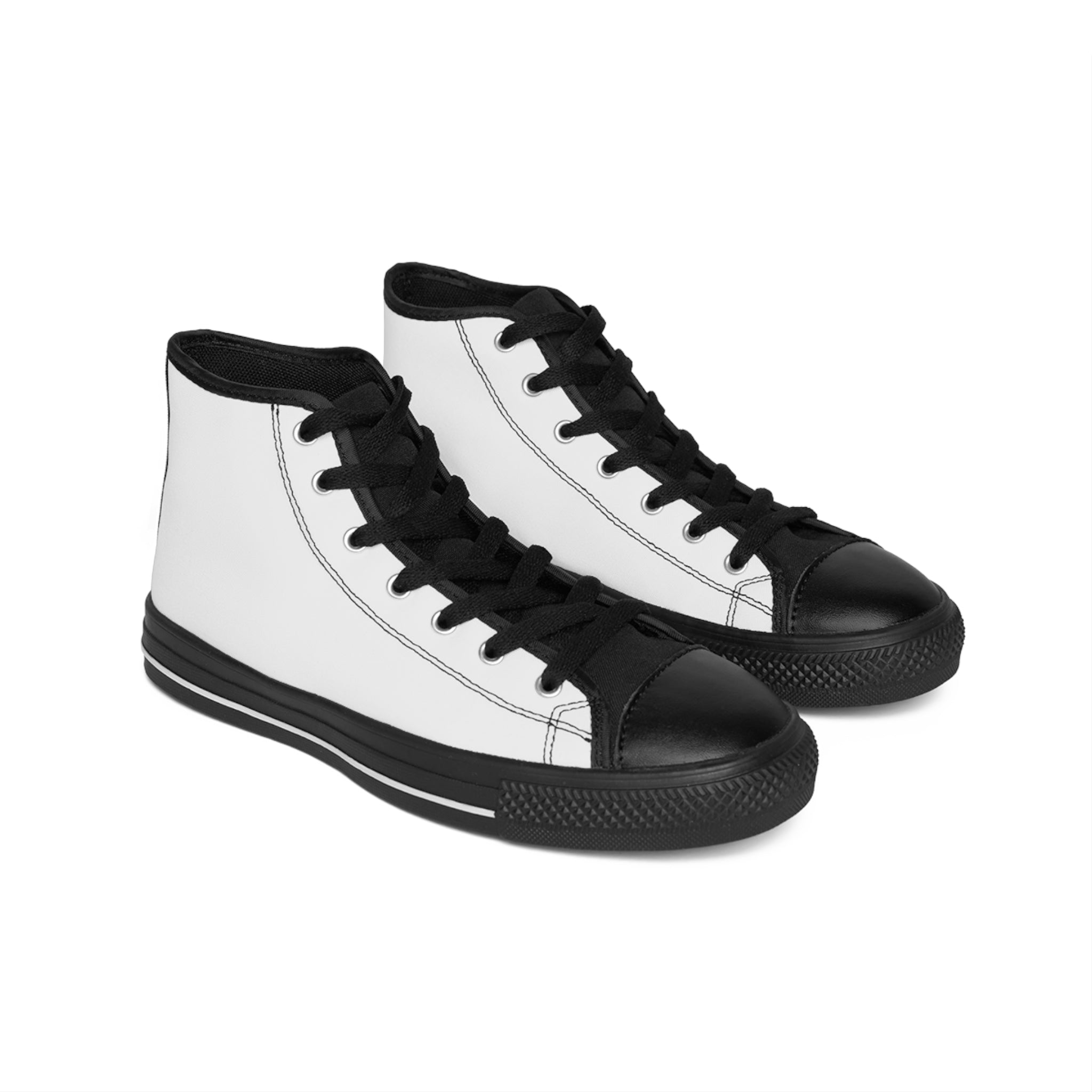 Classic High-Top Sneakers — Men’s Black & White Retro Canvas Shoes