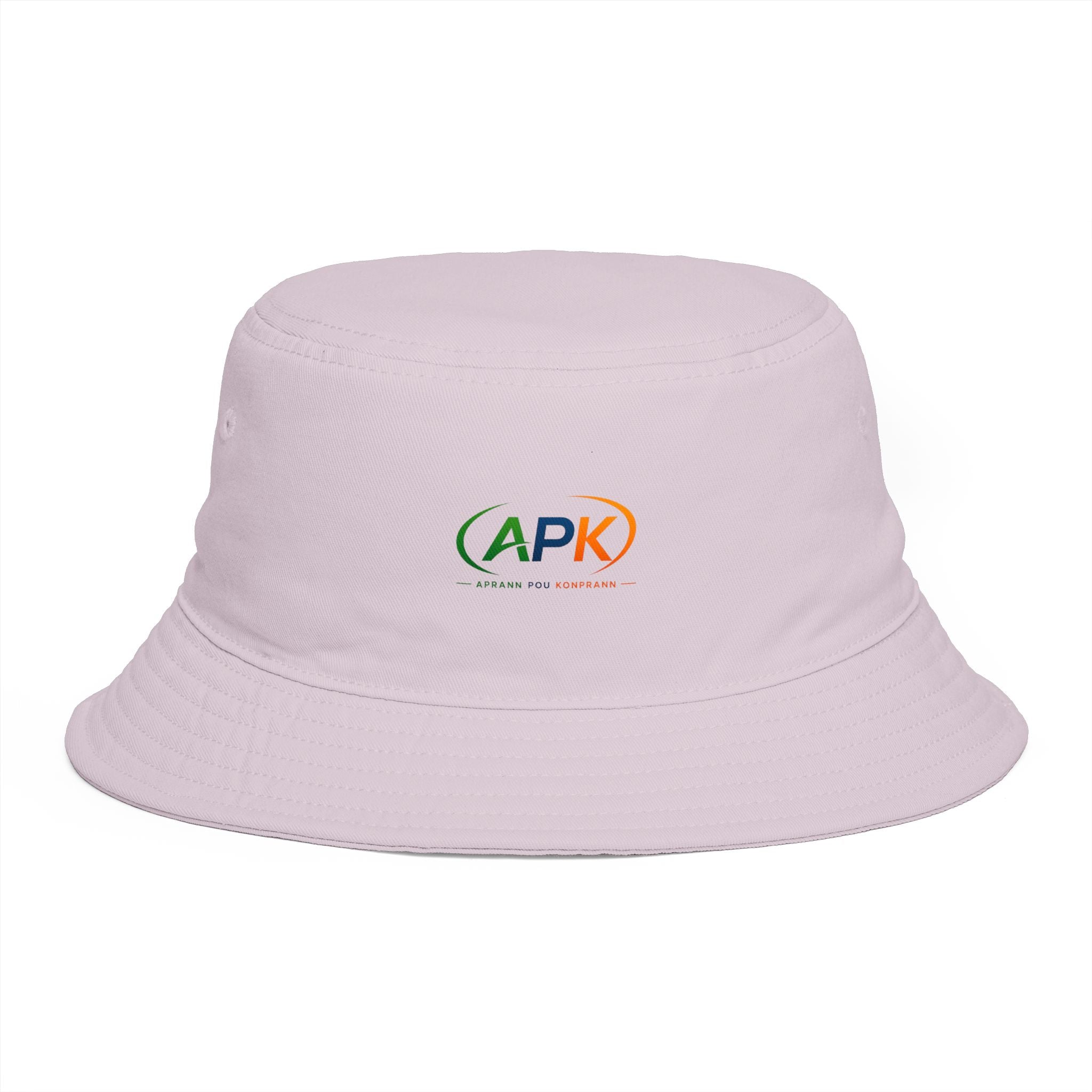 APK Logo Brown Bucket Hat — Casual Outdoor Sun Hat