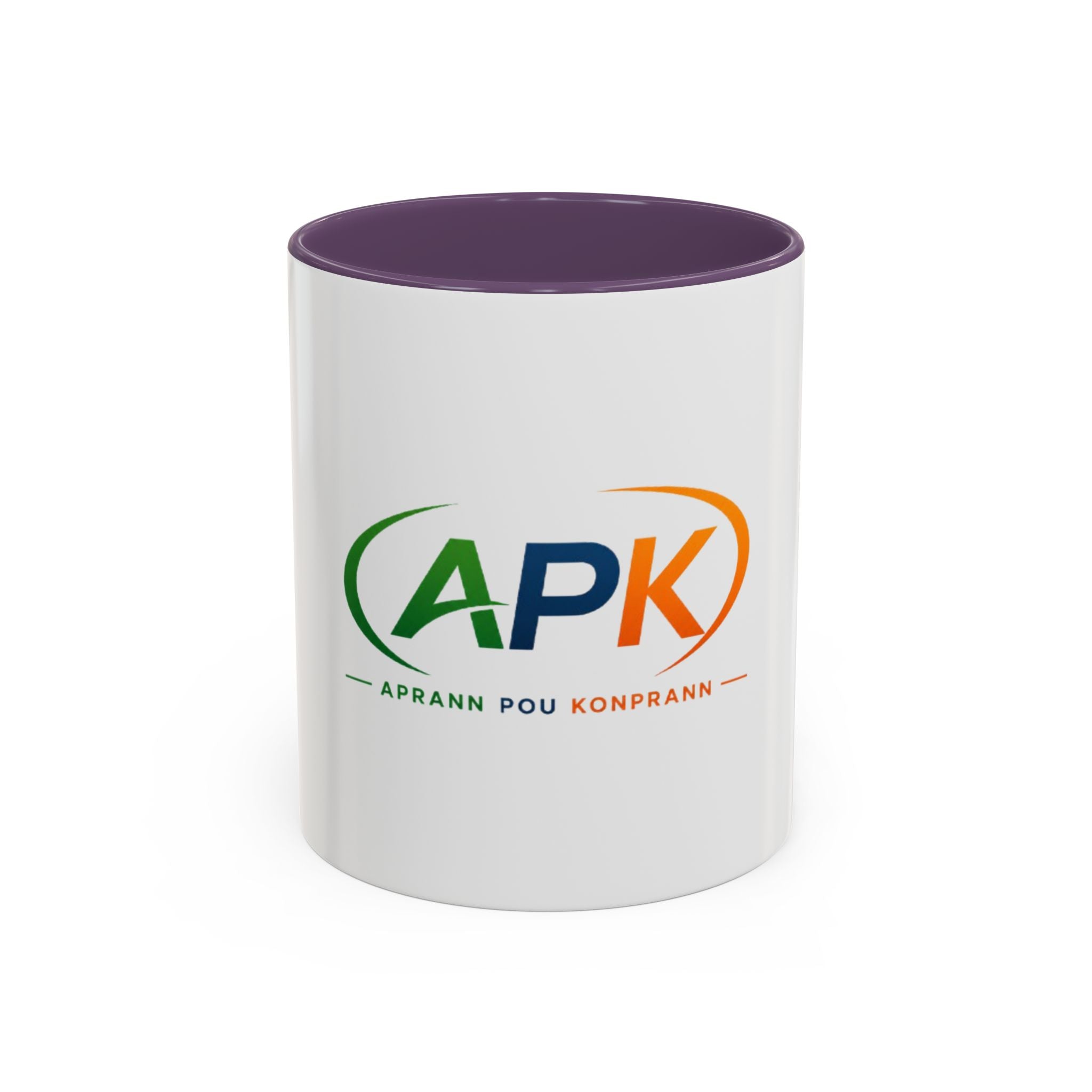 APK Logo Accent Coffee Mug — "Aprann Pou Konprann" Haitian Creole Inspirational Mug