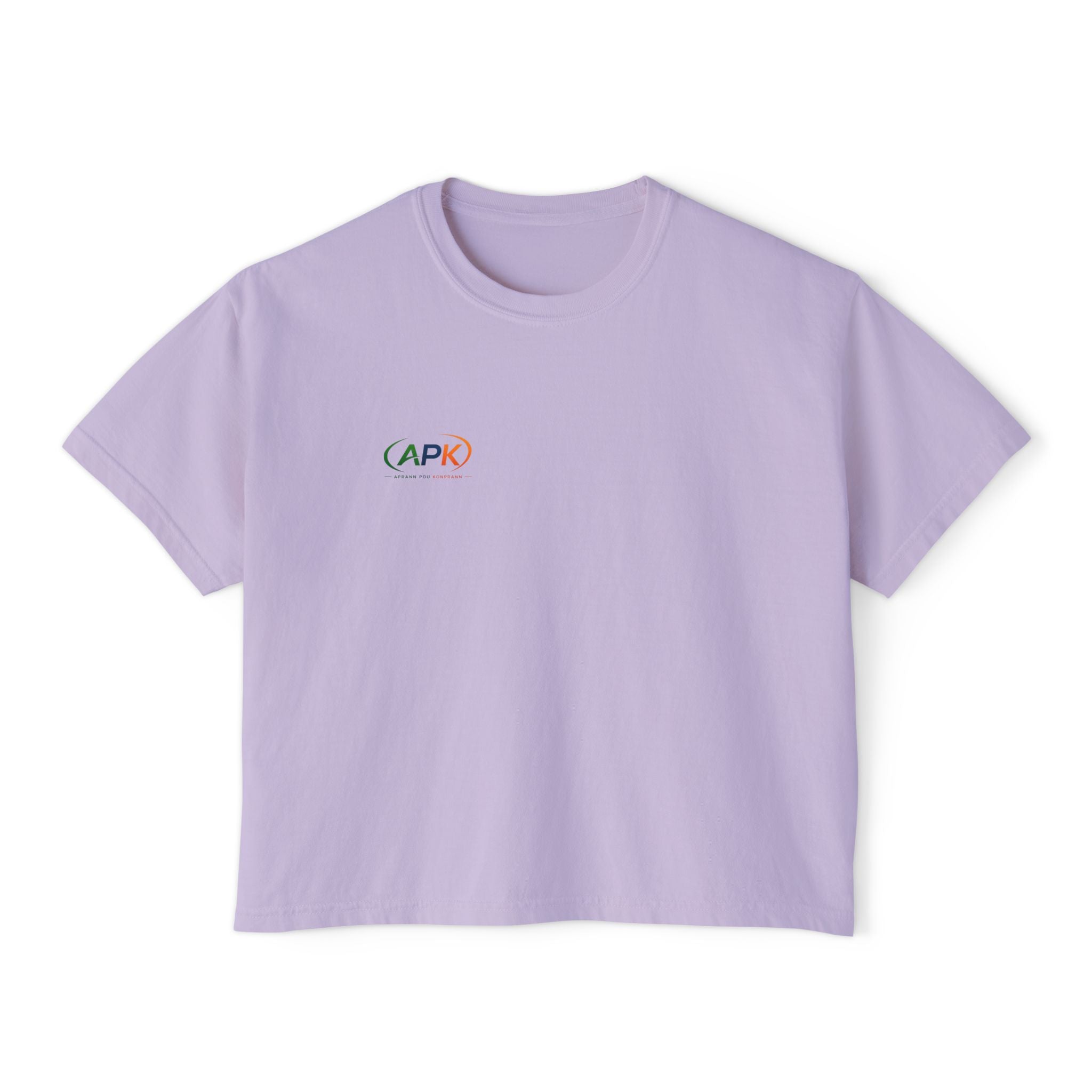 APK Minimalist Boxy Tee — Women's Cropped Graphic T-Shirt