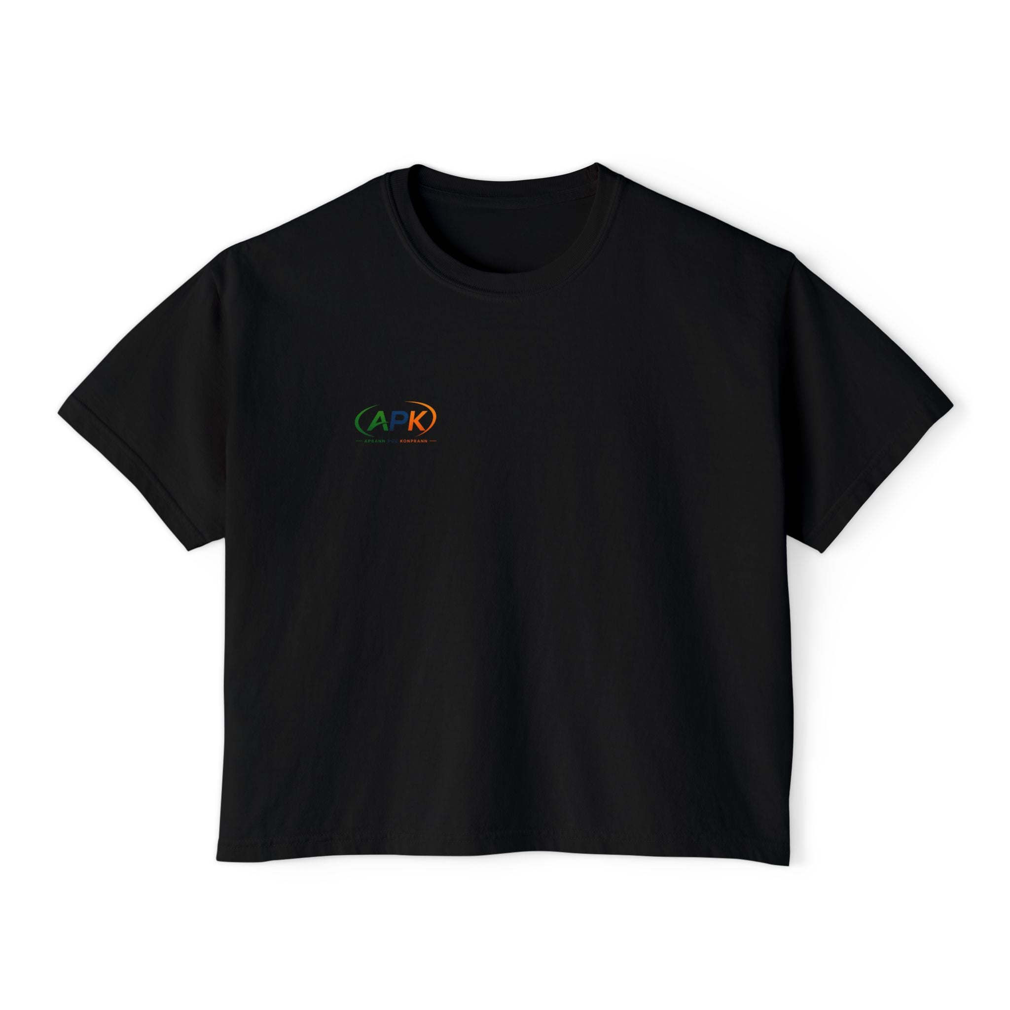 APK Minimalist Boxy Tee — Women's Cropped Graphic T-Shirt