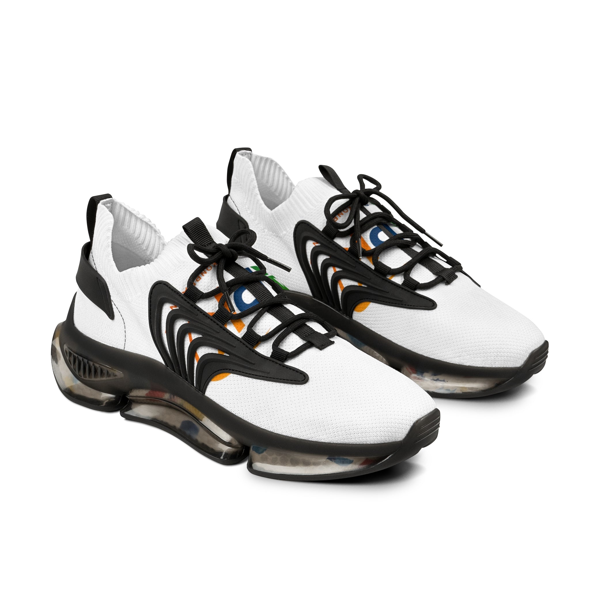 Men's White Mesh Sneakers — Lightweight Athletic Shoes with Cushioned Speckled Sole