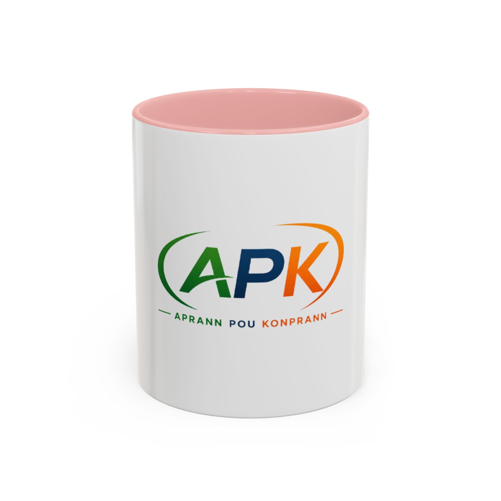 APK Logo Accent Coffee Mug — "Aprann Pou Konprann" Haitian Creole Inspirational Mug