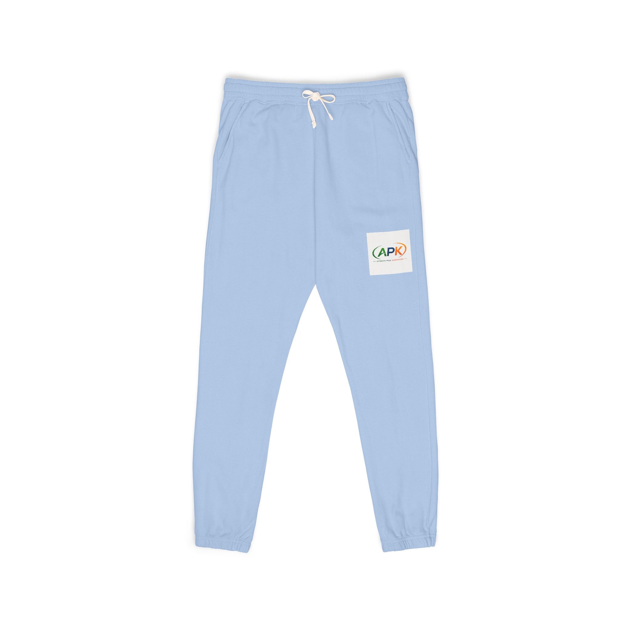 Patch Logo Sweatpants — Garment-Dyed Fleece Joggers