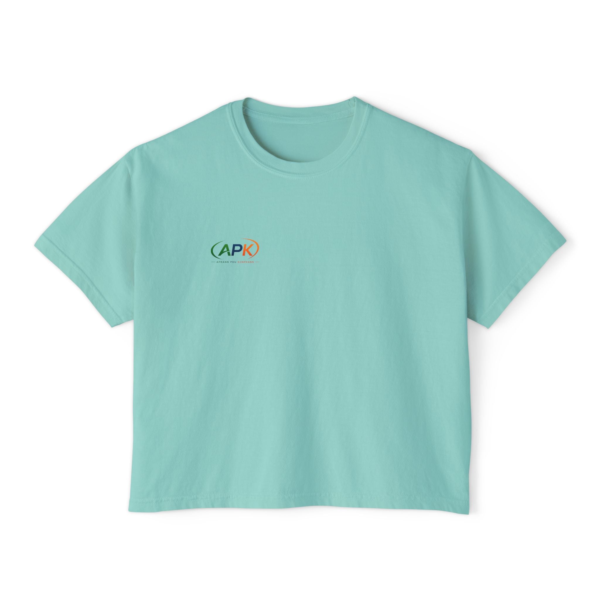APK Minimalist Boxy Tee — Women's Cropped Graphic T-Shirt