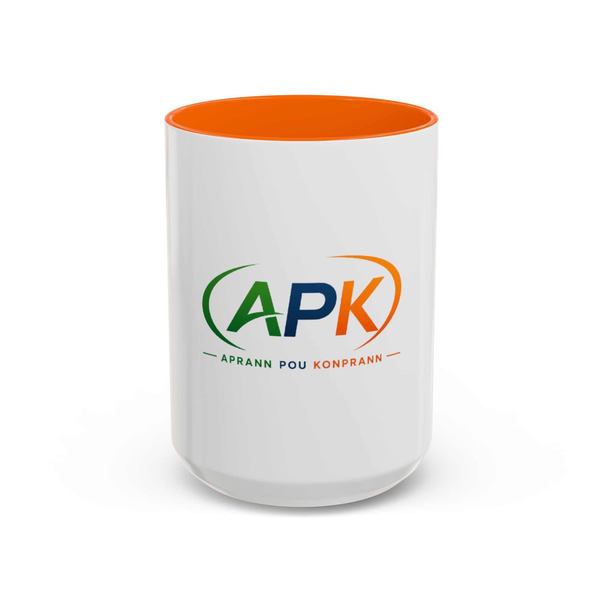 APK Logo Accent Coffee Mug — "Aprann Pou Konprann" Haitian Creole Inspirational Mug