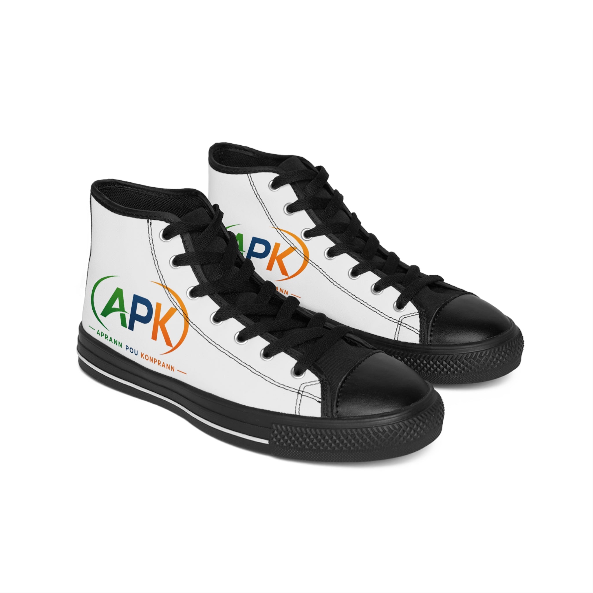 Classic High-Top Sneakers — Men’s Black & White Retro Canvas Shoes