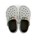 Kids White EVA Foam Clogs with Colorful Logo Strap — Lightweight Waterproof Summer Shoes