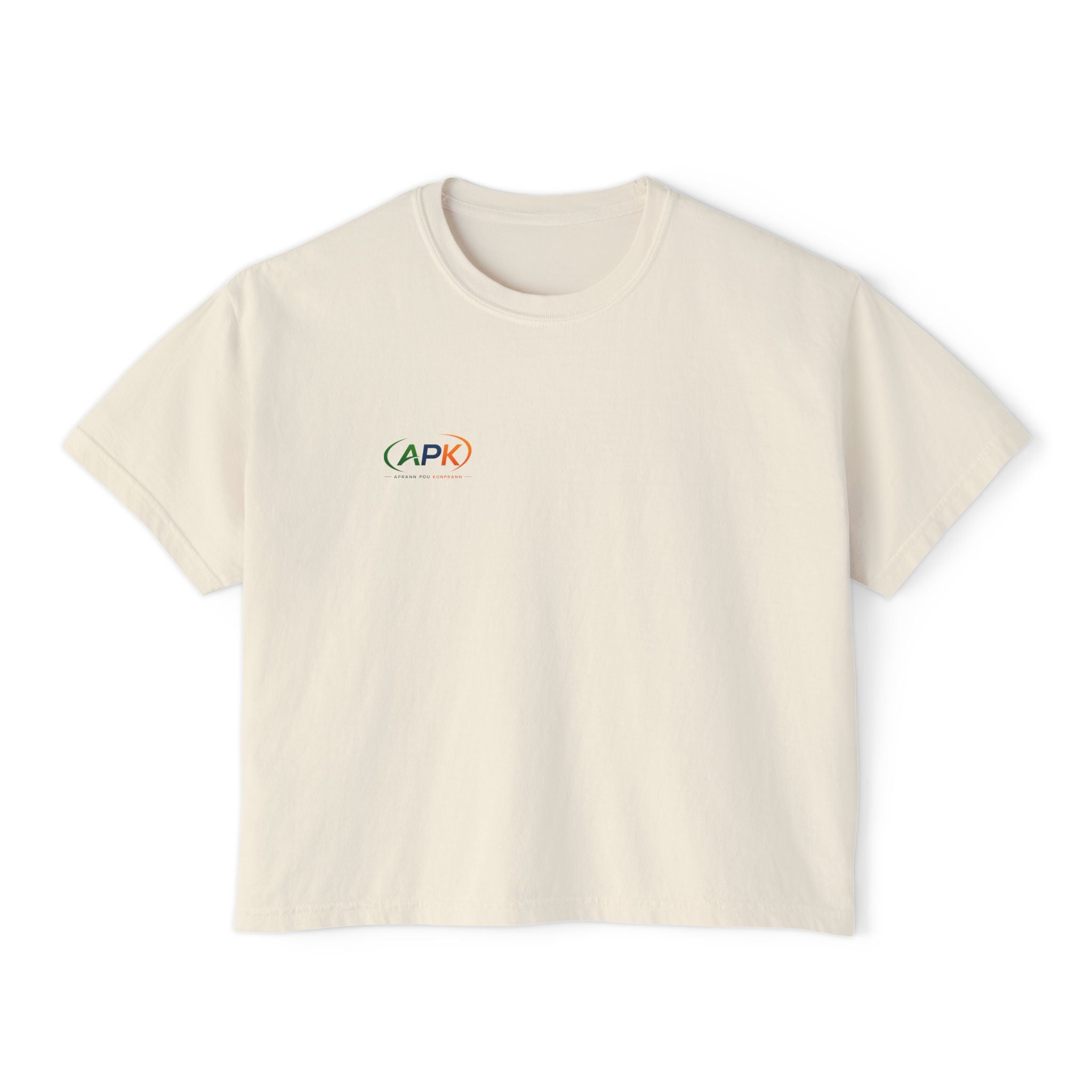 APK Minimalist Boxy Tee — Women's Cropped Graphic T-Shirt