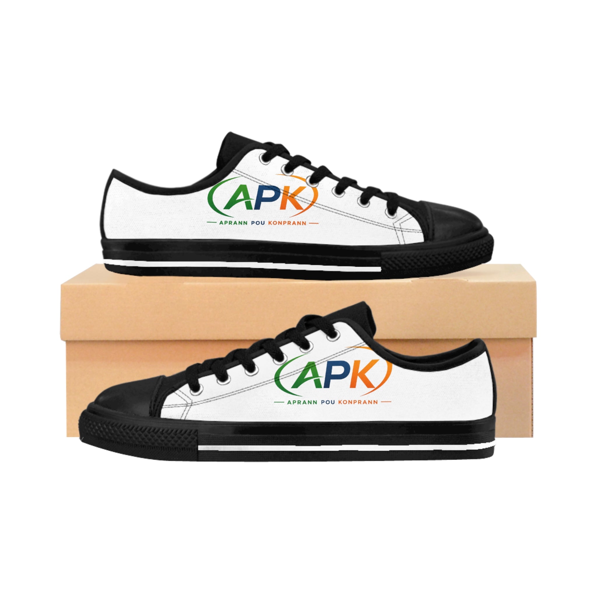 Women's Canvas Sneakers — Custom APK Logo Low-Top Shoes
