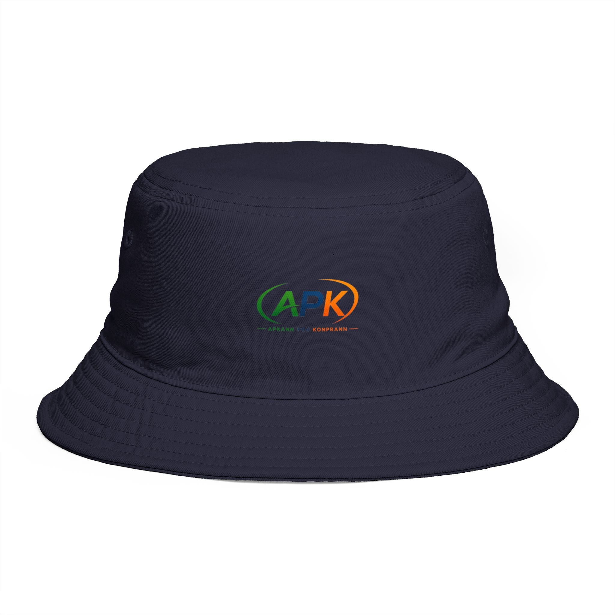 APK Logo Brown Bucket Hat — Casual Outdoor Sun Hat