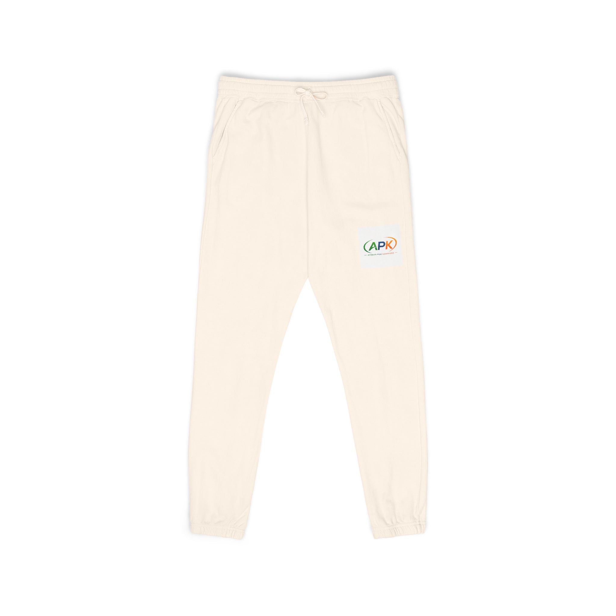 Patch Logo Sweatpants — Garment-Dyed Fleece Joggers