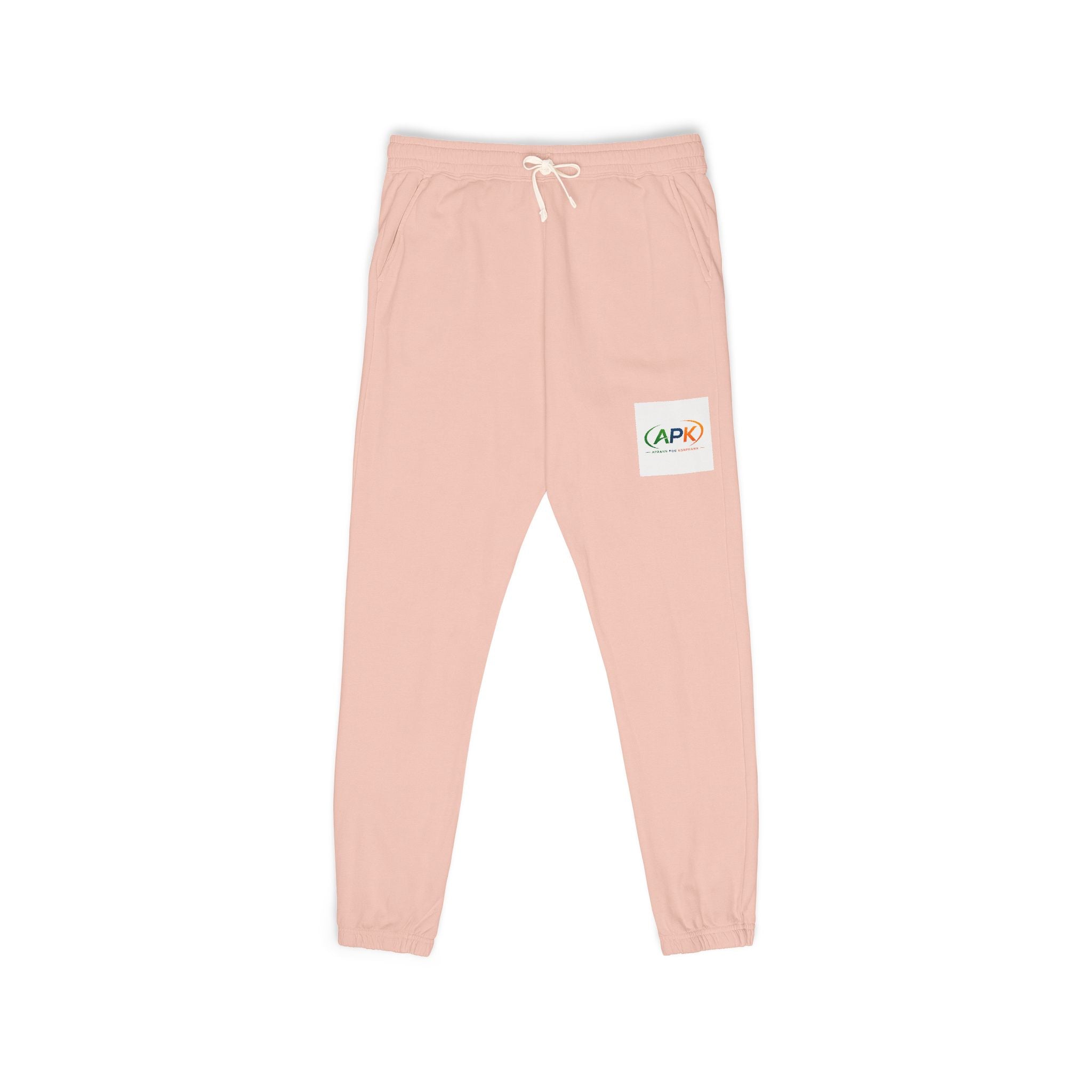 Patch Logo Sweatpants — Garment-Dyed Fleece Joggers