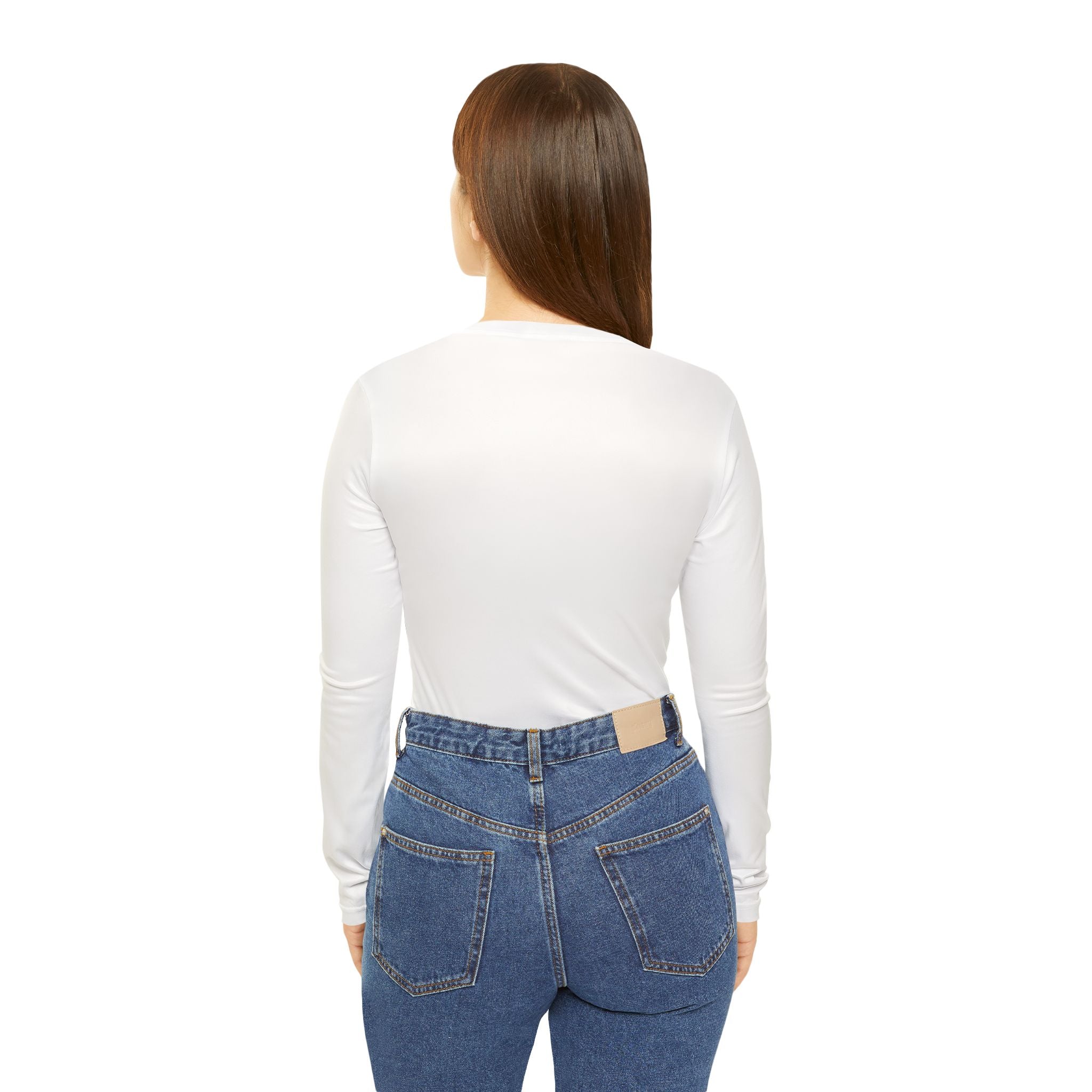 APK Logo Women's V-Neck Long Sleeve Shirt — Aprann Pou Konprann