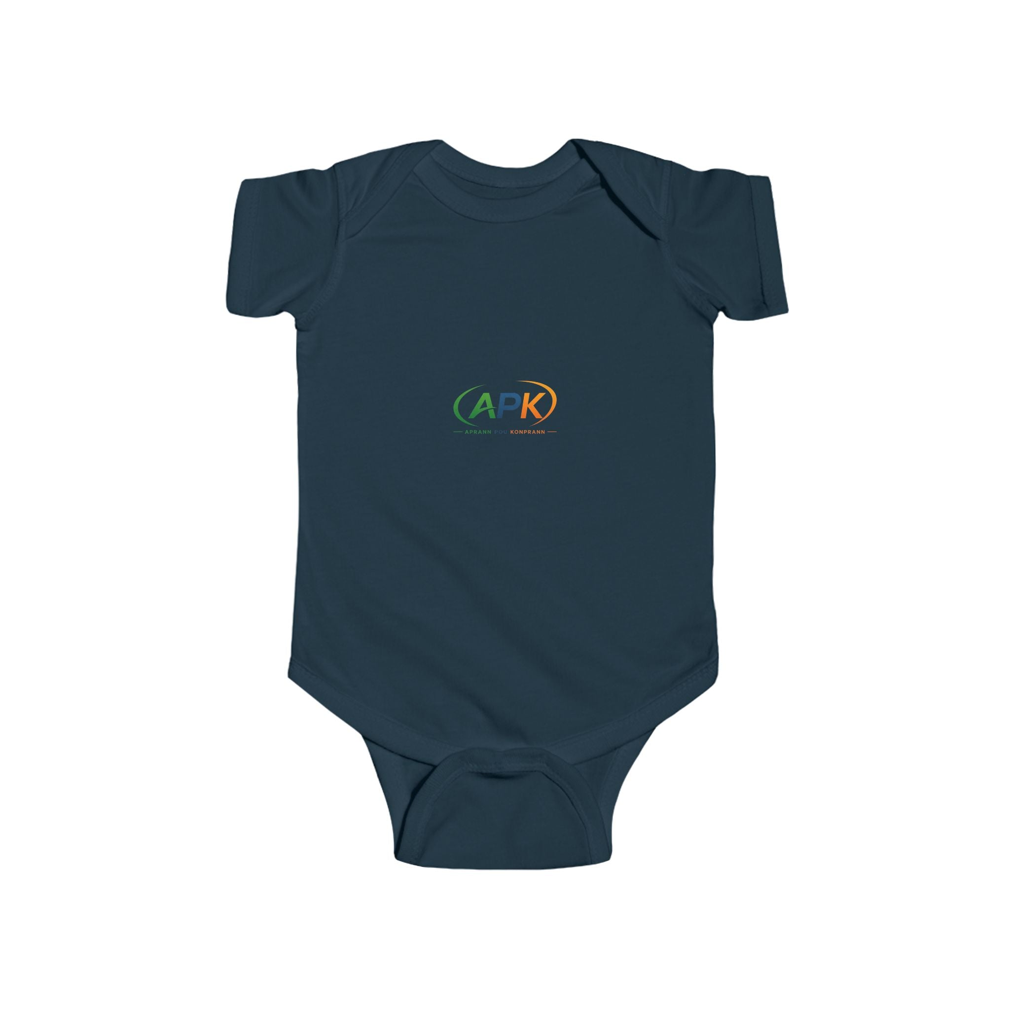 APK Logo Infant Bodysuit — Cute Baby Onesie with Colorful Emblem