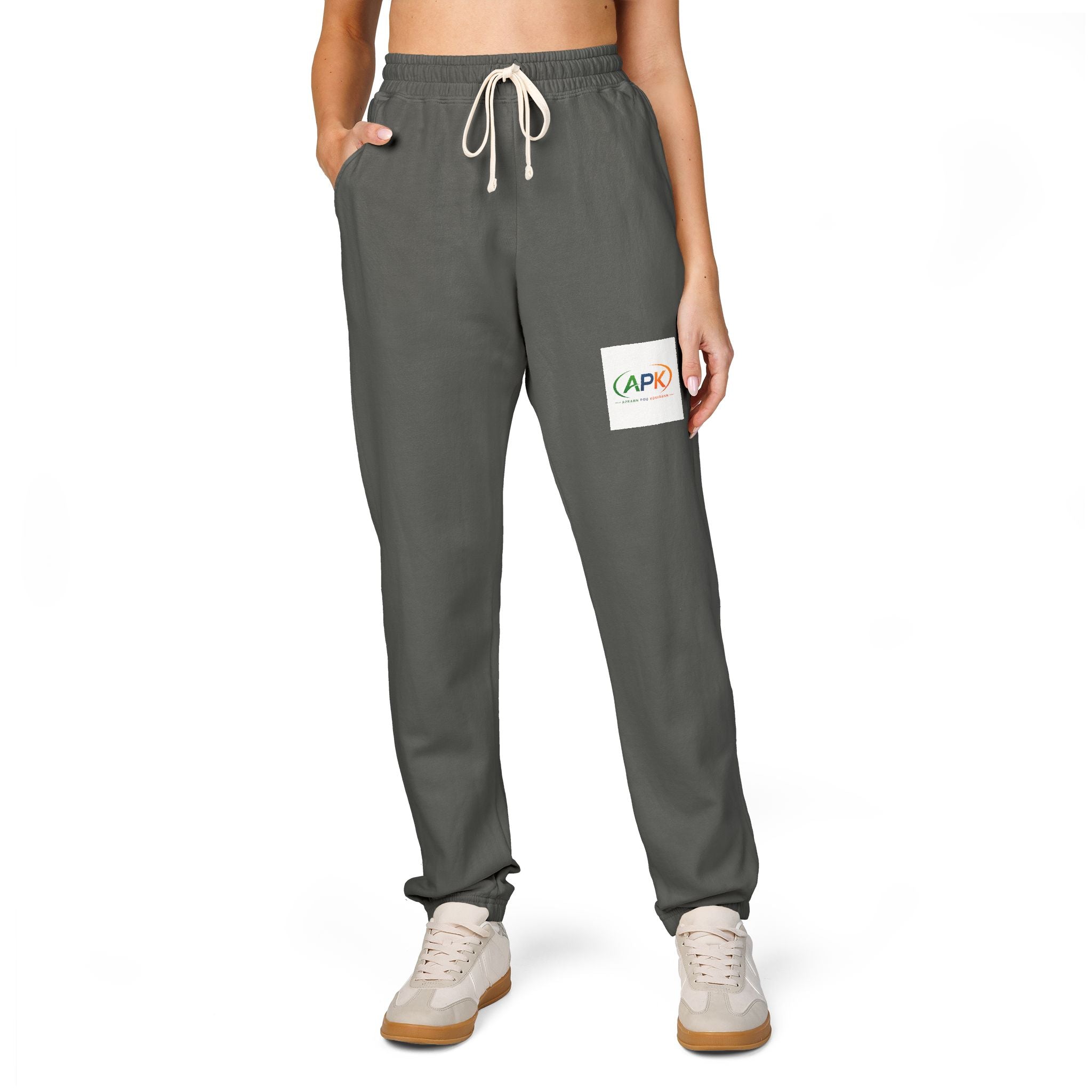 Patch Logo Sweatpants — Garment-Dyed Fleece Joggers