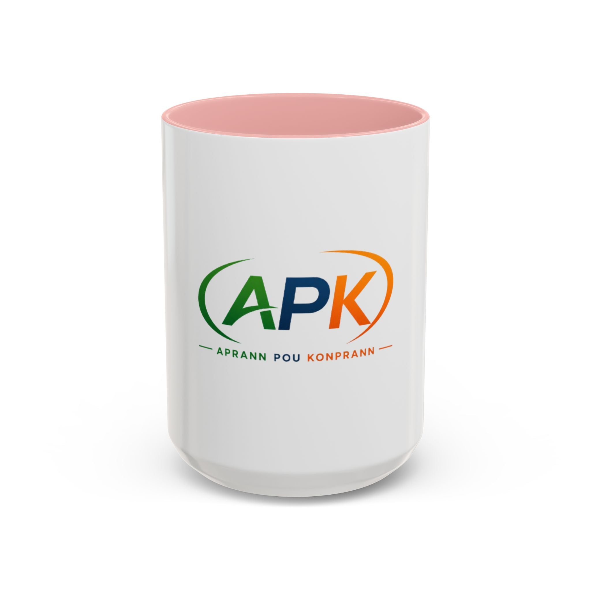 APK Logo Accent Coffee Mug — "Aprann Pou Konprann" Haitian Creole Inspirational Mug