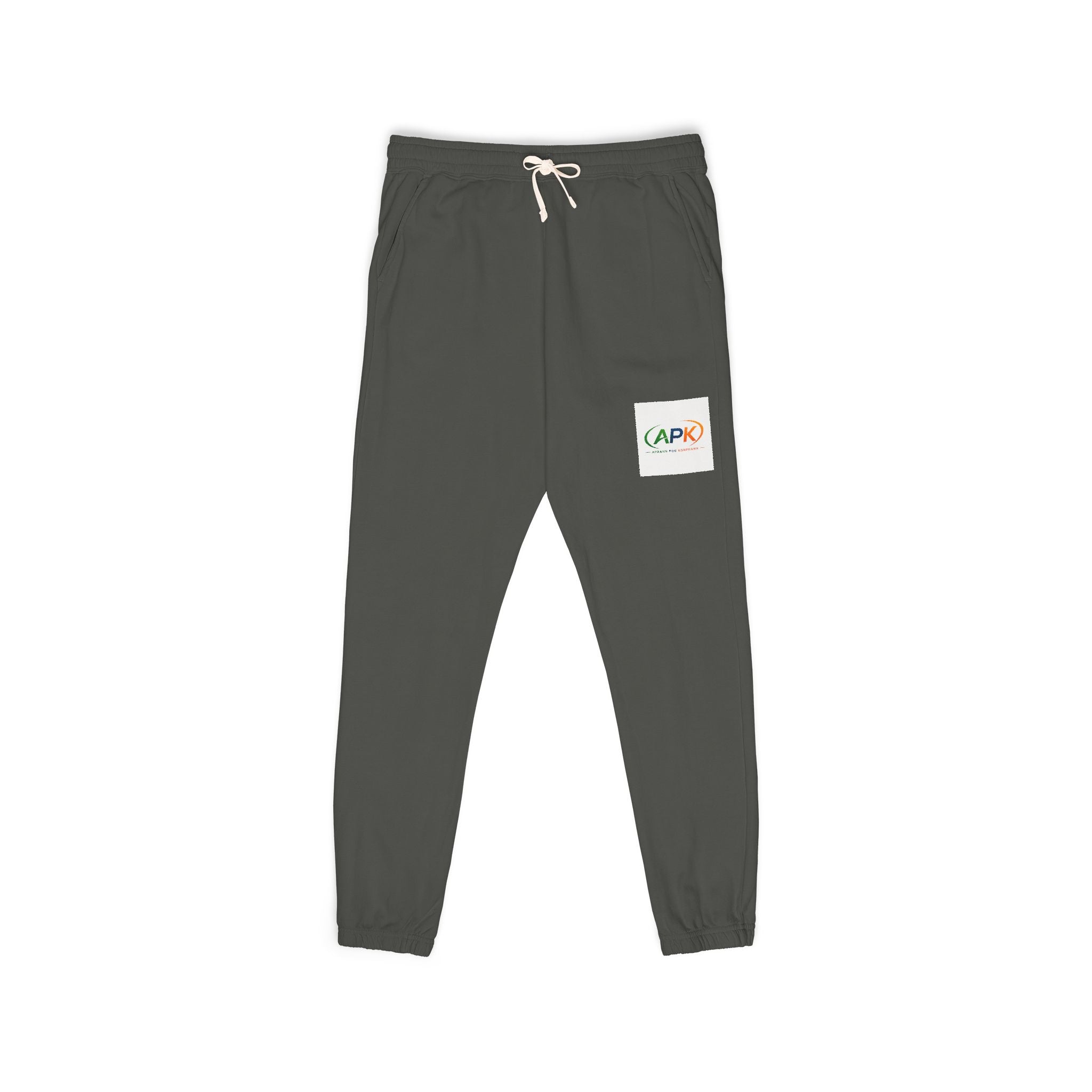 Patch Logo Sweatpants — Garment-Dyed Fleece Joggers