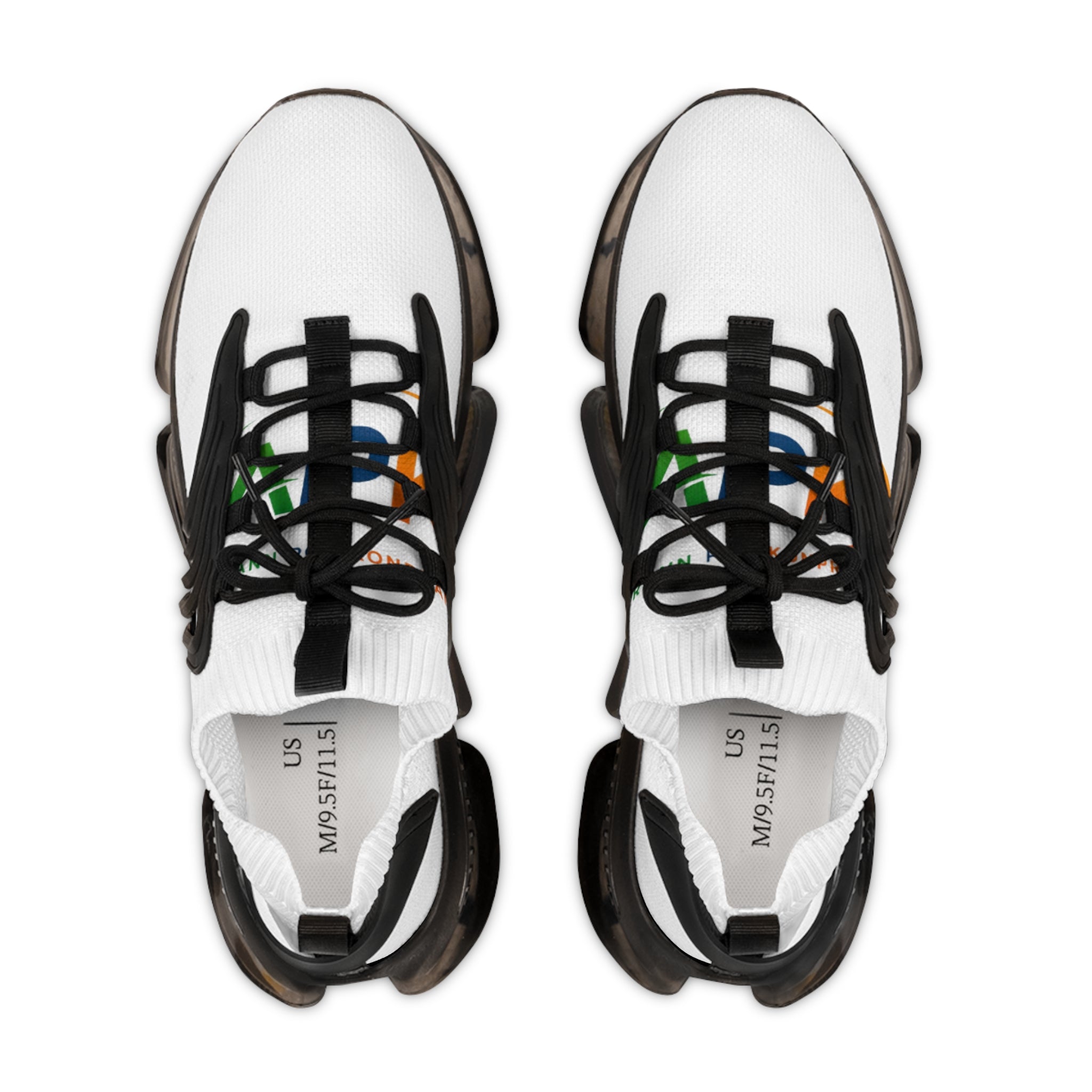 Men's White Mesh Sneakers — Lightweight Athletic Shoes with Cushioned Speckled Sole