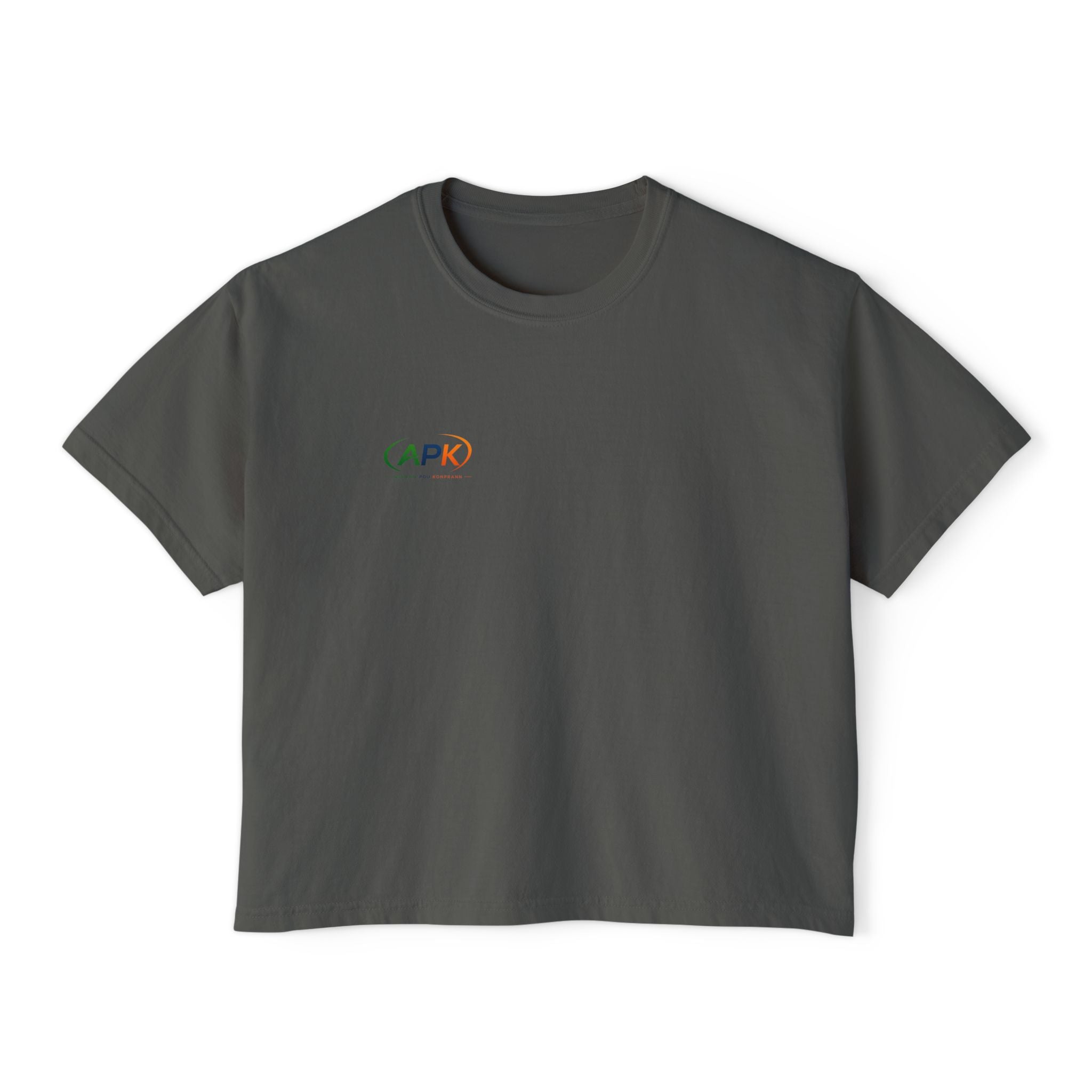 APK Minimalist Boxy Tee — Women's Cropped Graphic T-Shirt