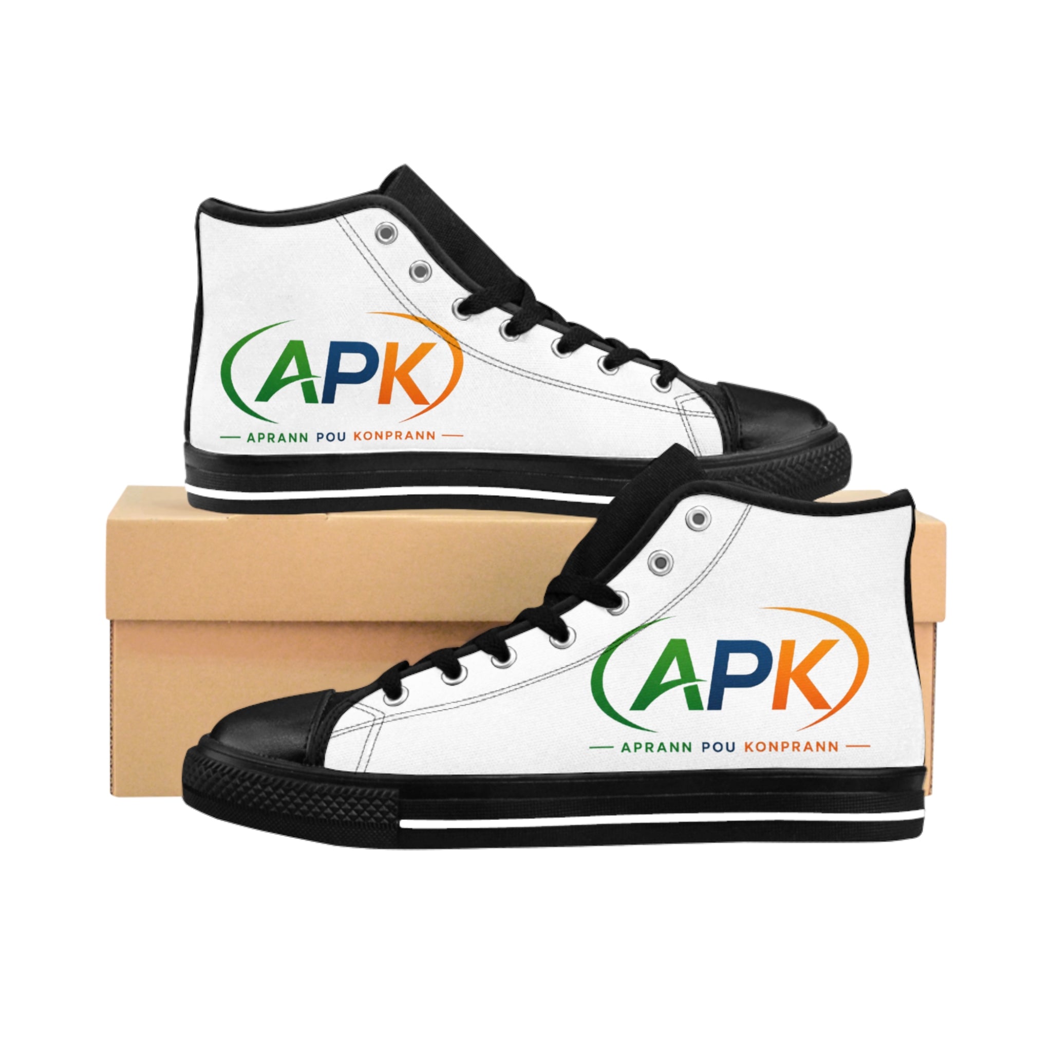 Classic High-Top Sneakers — Men’s Black & White Retro Canvas Shoes
