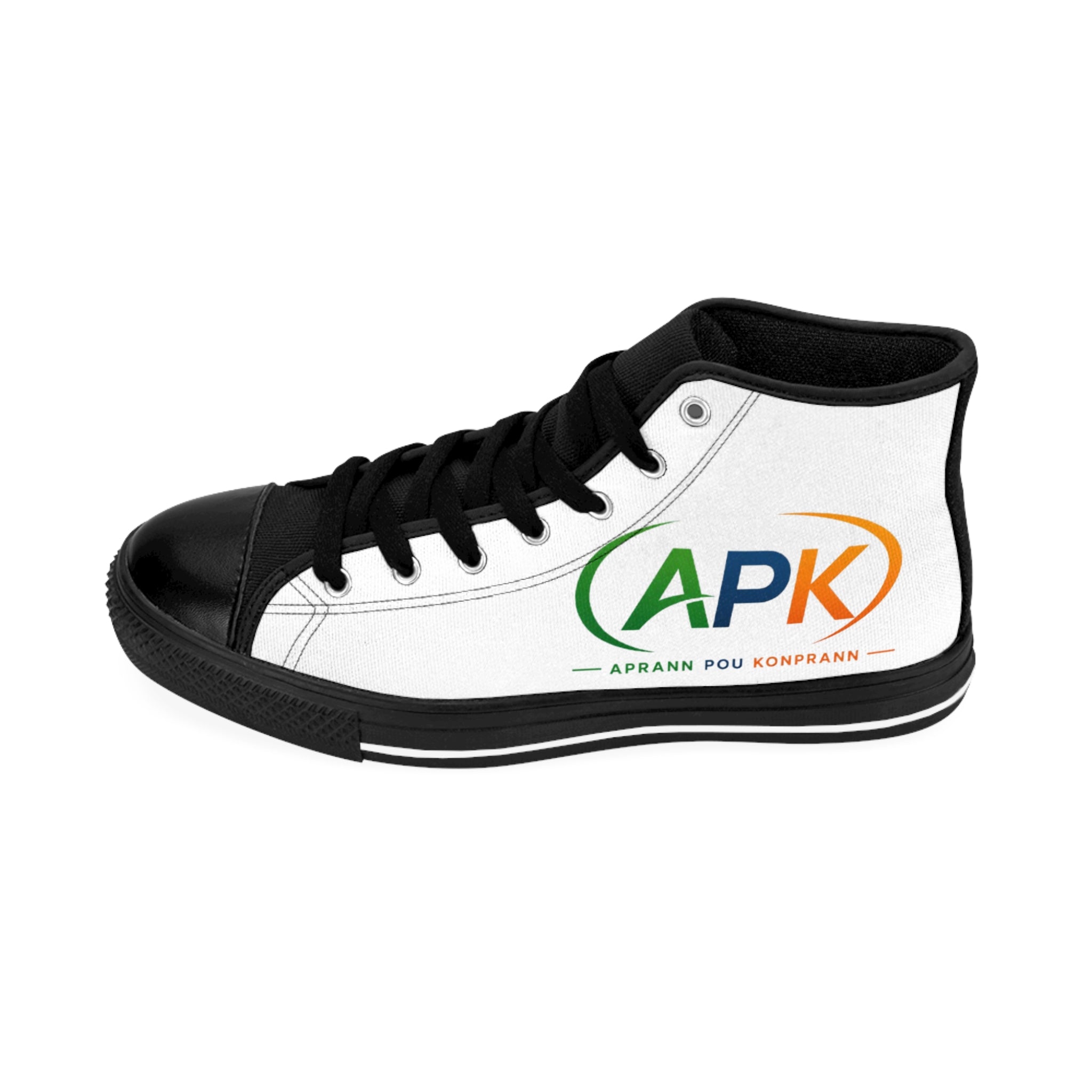 Classic High-Top Sneakers — Men’s Black & White Retro Canvas Shoes