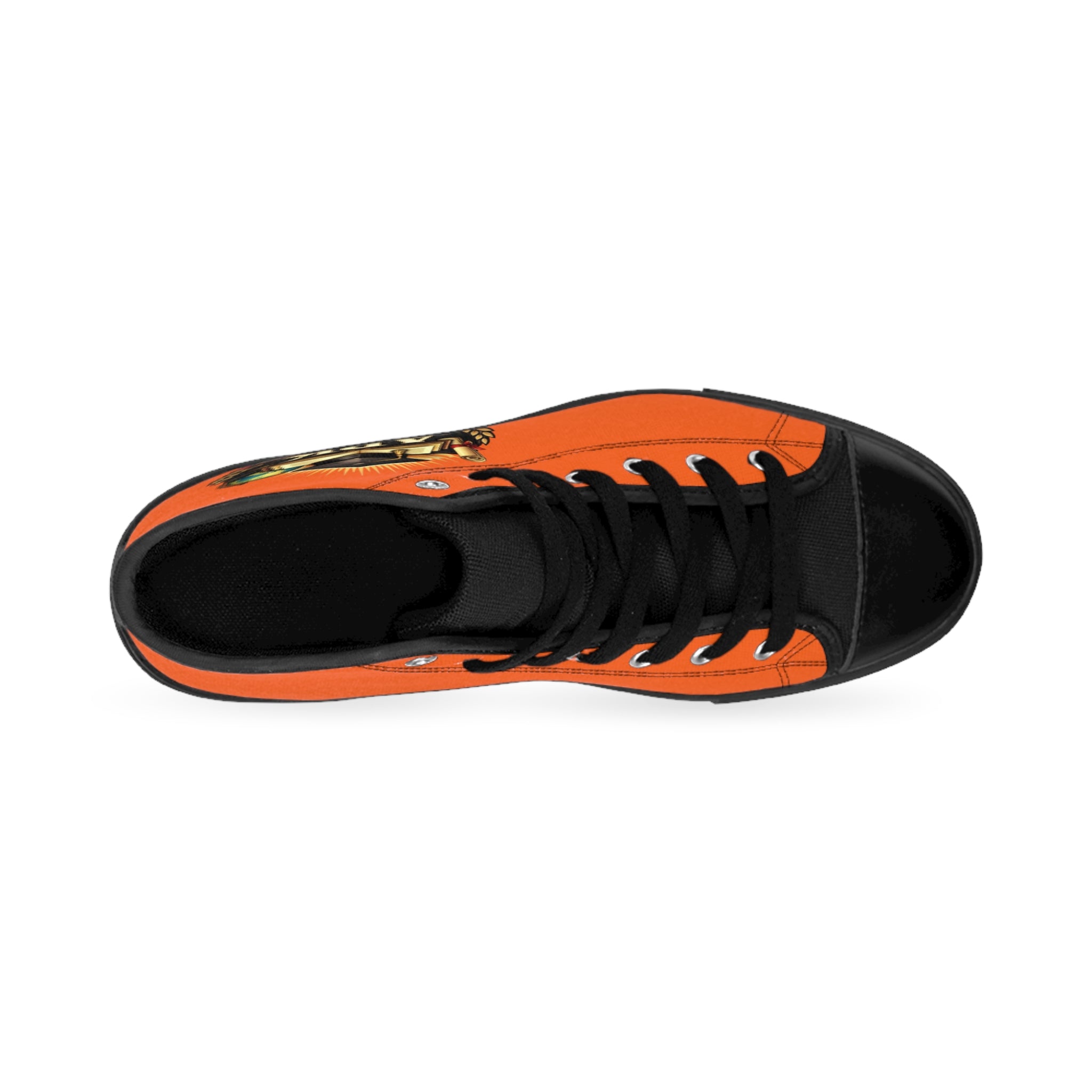 High-Top Sneakers — Orange Custom Logo Athletic Shoes