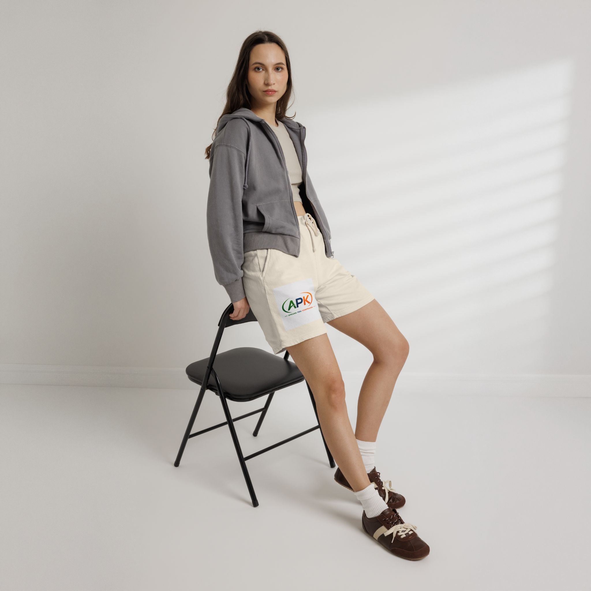 APK Logo Fleece Sweat Shorts — Lightweight Garment-Dyed Casual Shorts