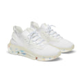 Men's White Mesh Sneakers — Lightweight Athletic Shoes with Cushioned Speckled Sole