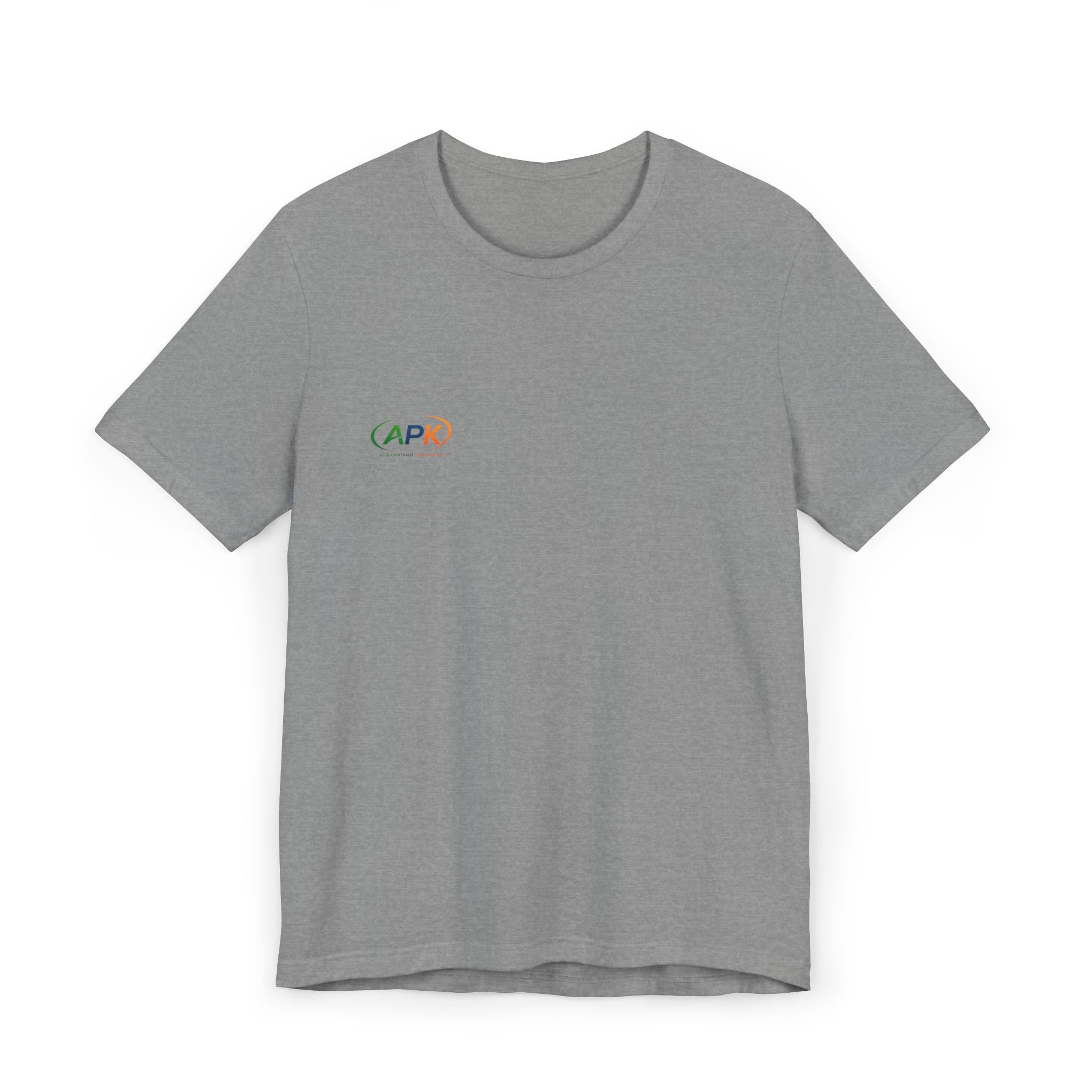 Minimalist "APK" Logo T-Shirt — Small Rainbow Chest Logo Tee