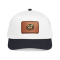 Leather Patch Baseball Cap — Vintage Crest Mid-Profile Hat