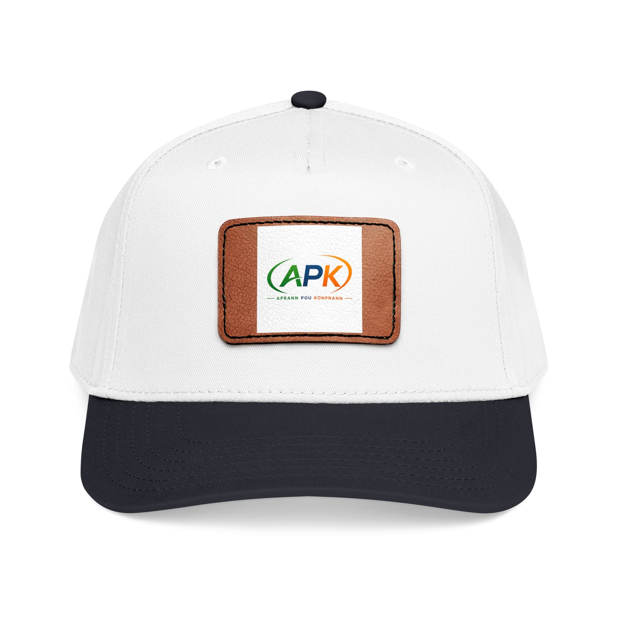 Leather Patch Baseball Cap — Vintage Crest Mid-Profile Hat