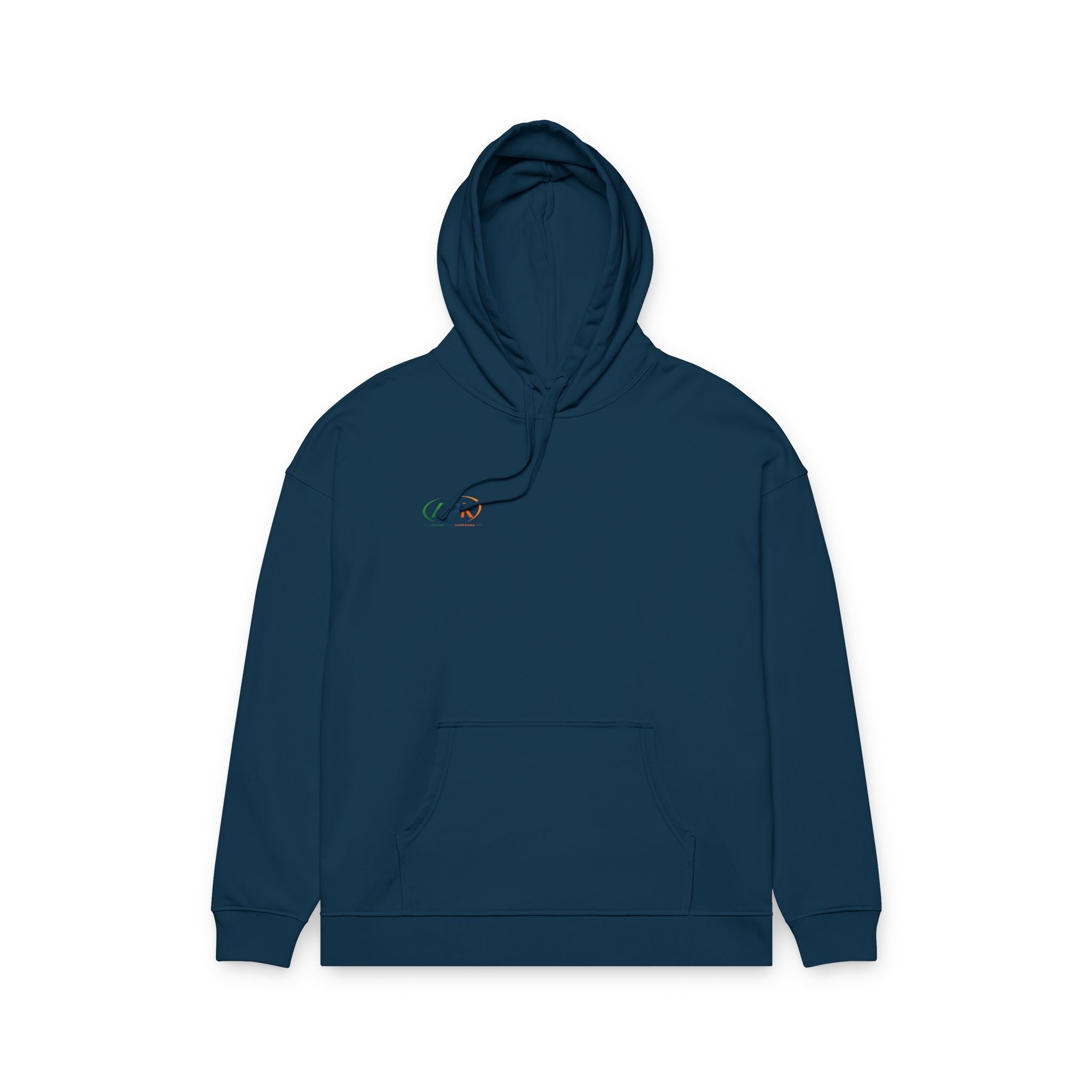 Minimalist 'AFK' Relaxed Organic Hoodie — Small Chest Logo, Eco Cotton