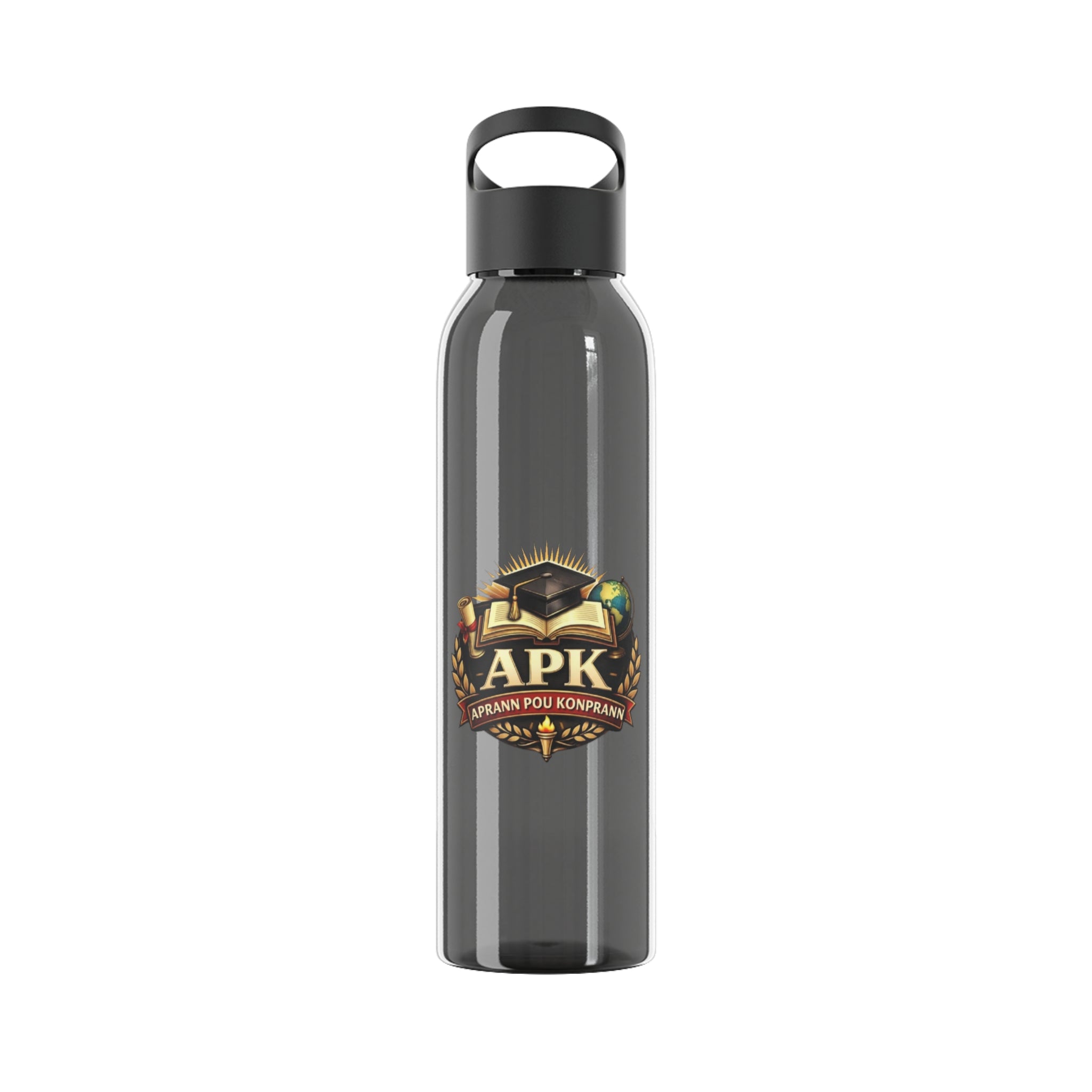 APK Logo Sky Water Bottle - Clear Sports Water Bottle with Gaming Emblem