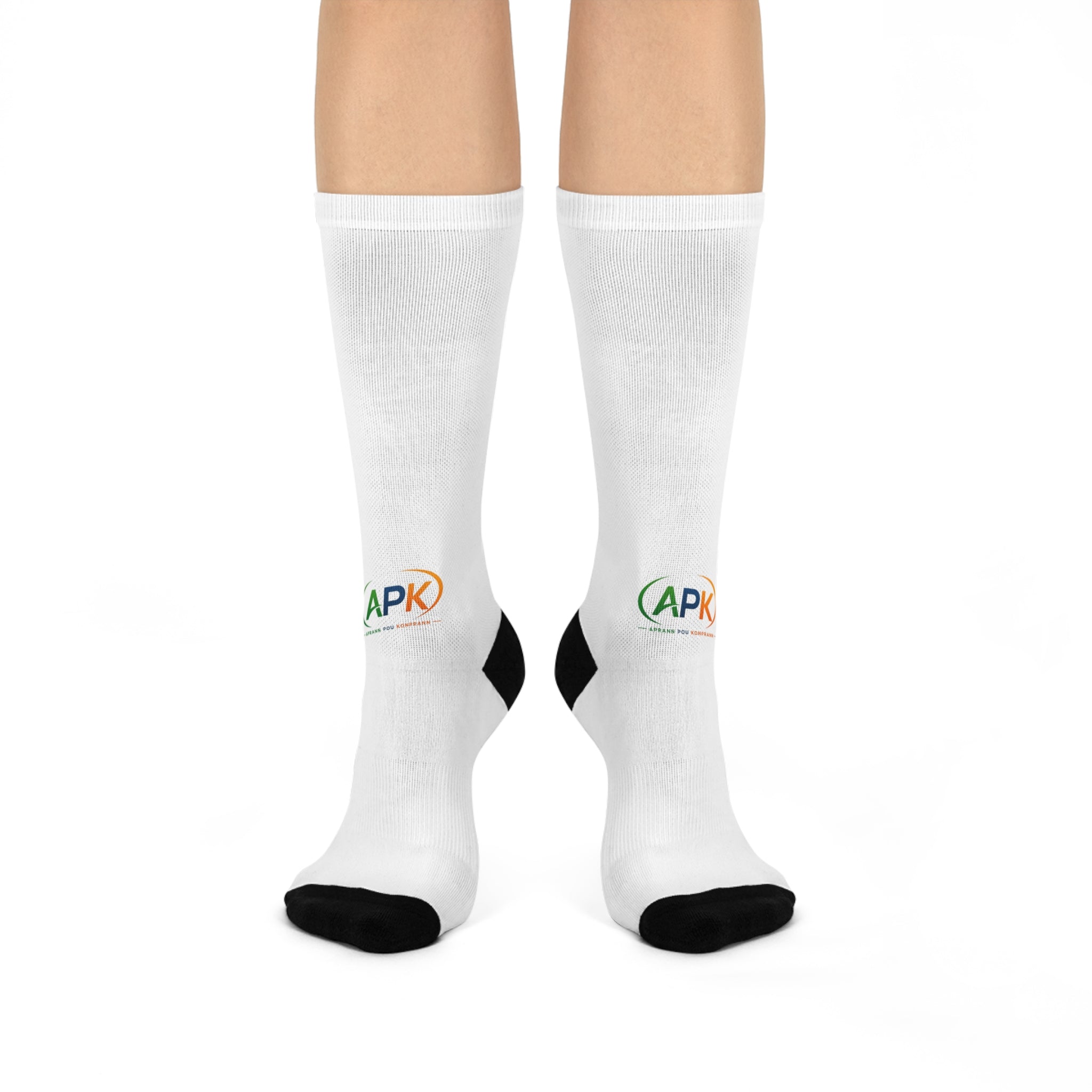 Cushioned Crew Socks featuring Small Vintage Badge Logo — Comfortable Athletic Crew Socks