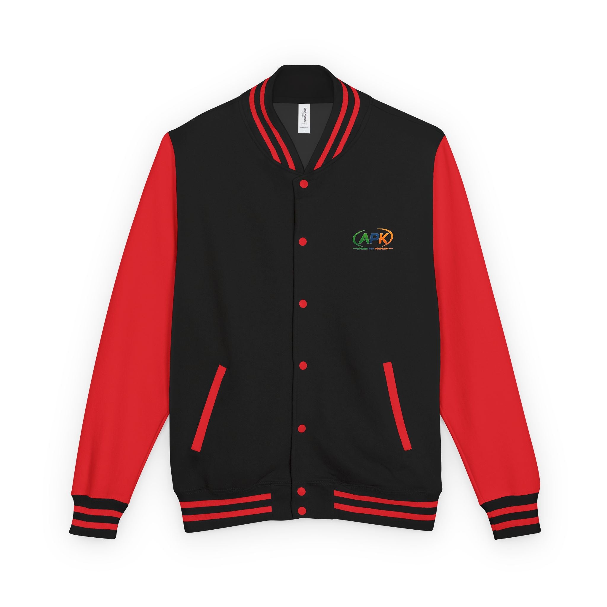 Retro Varsity Letterman Jacket — Red & White Classic College Style