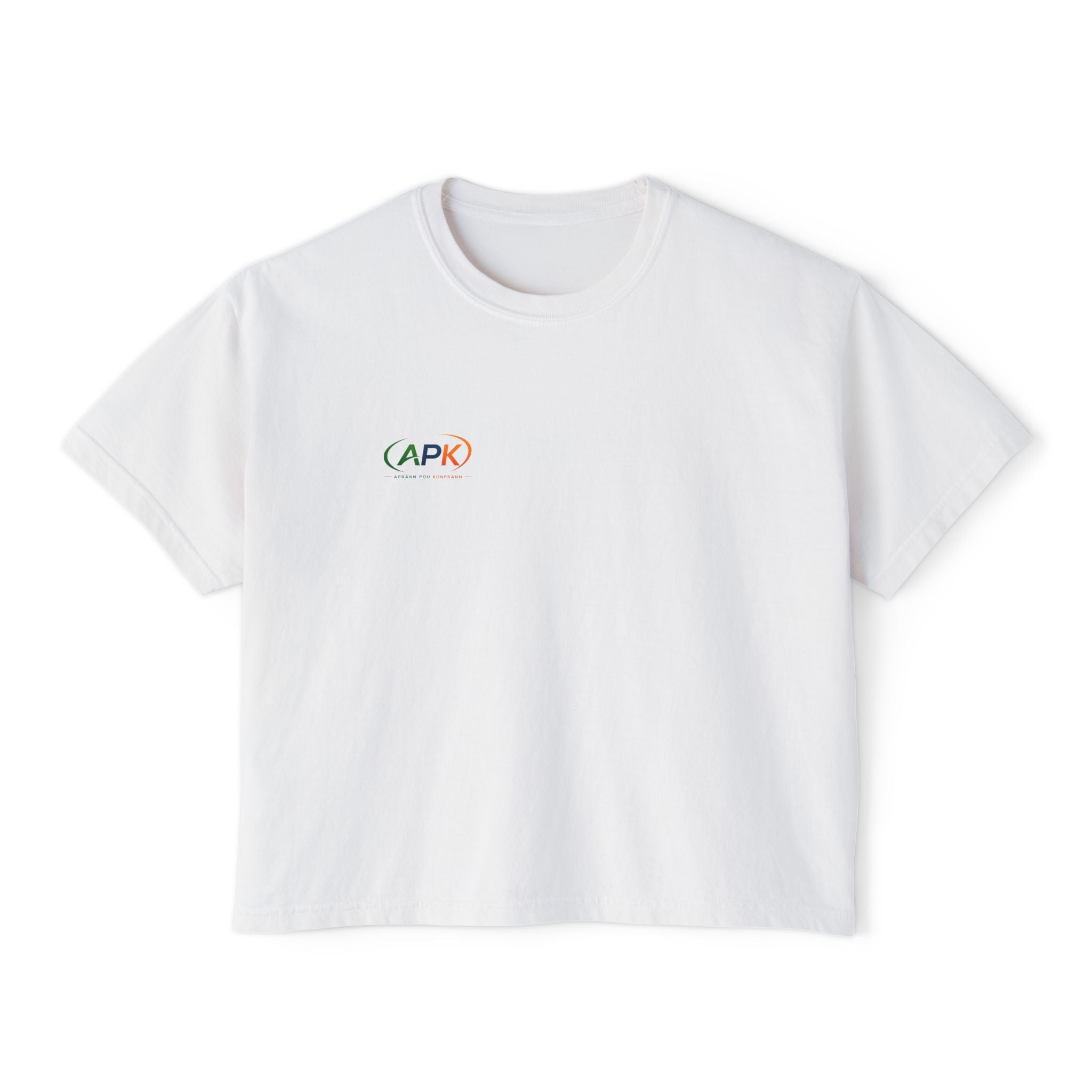 APK Minimalist Boxy Tee — Women's Cropped Graphic T-Shirt