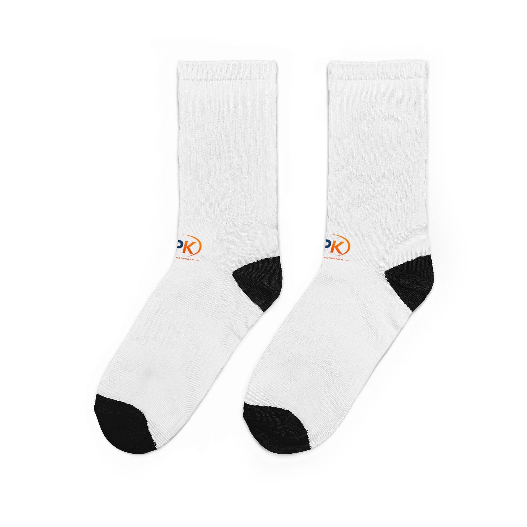 Padded Crew Socks – Custom DTG Comfort Socks (White with Small Logo)
