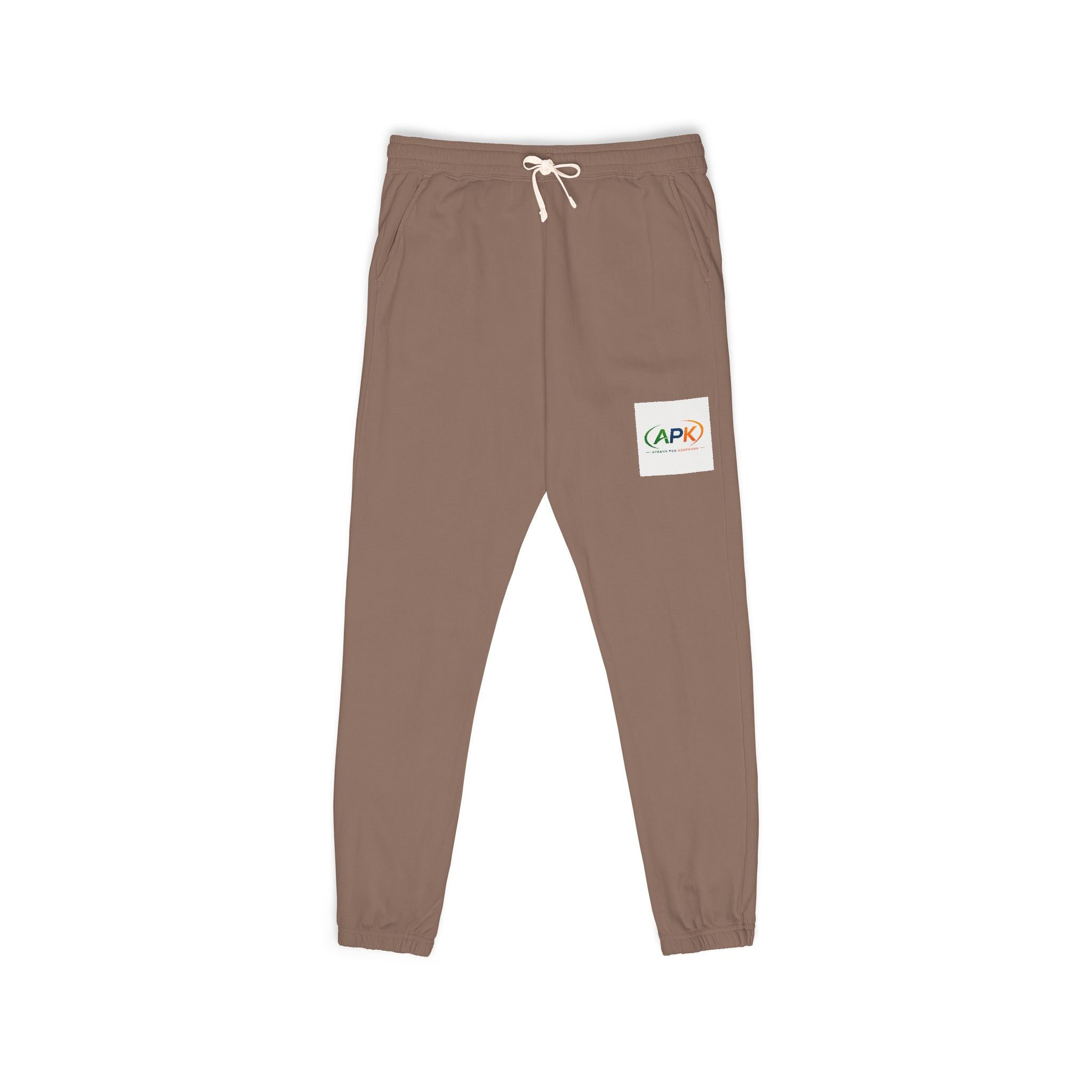 Patch Logo Sweatpants — Garment-Dyed Fleece Joggers
