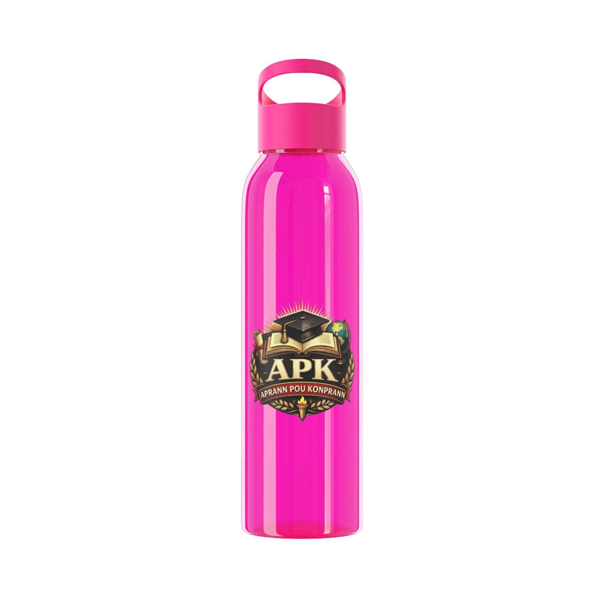 APK Logo Sky Water Bottle - Clear Sports Water Bottle with Gaming Emblem