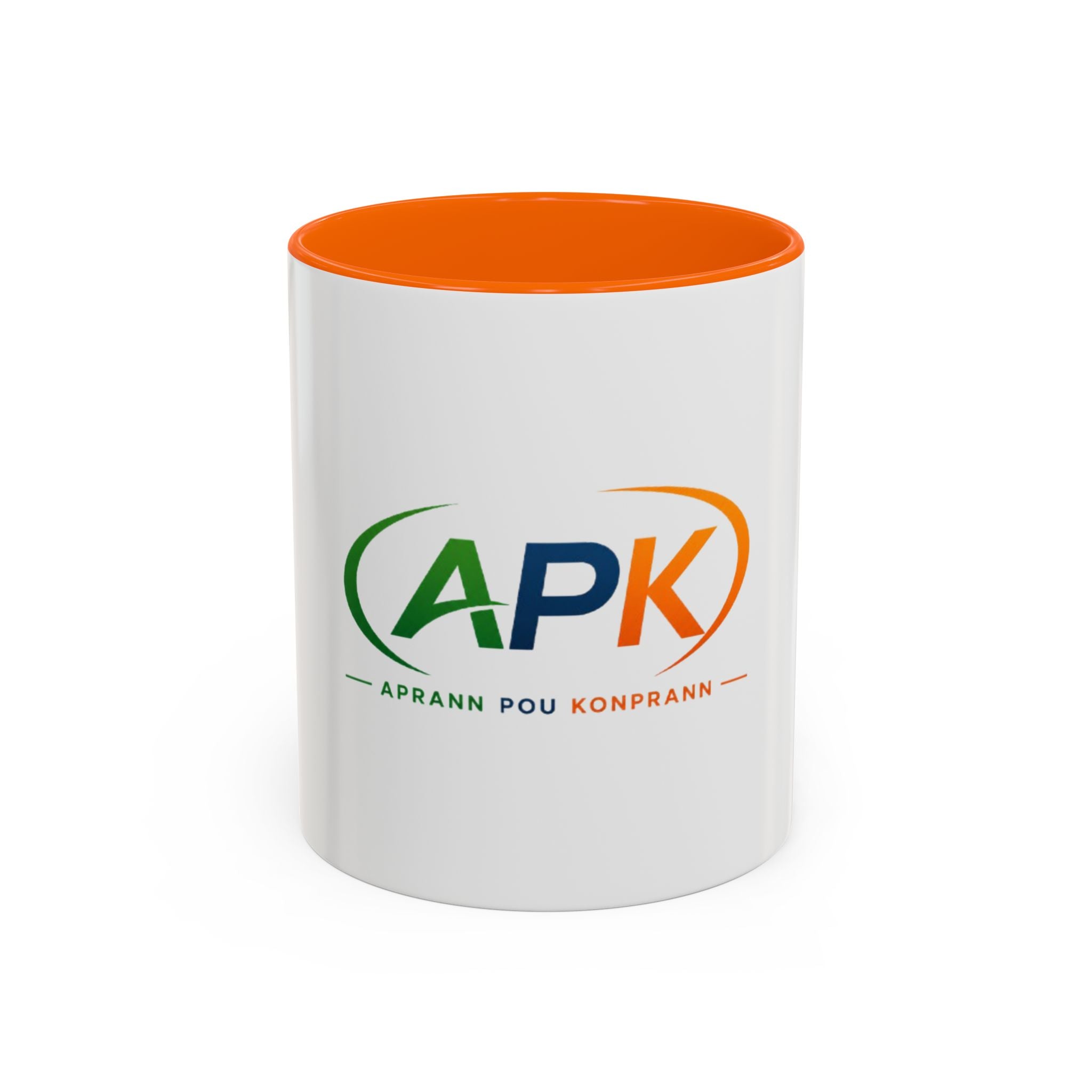 APK Logo Accent Coffee Mug — "Aprann Pou Konprann" Haitian Creole Inspirational Mug