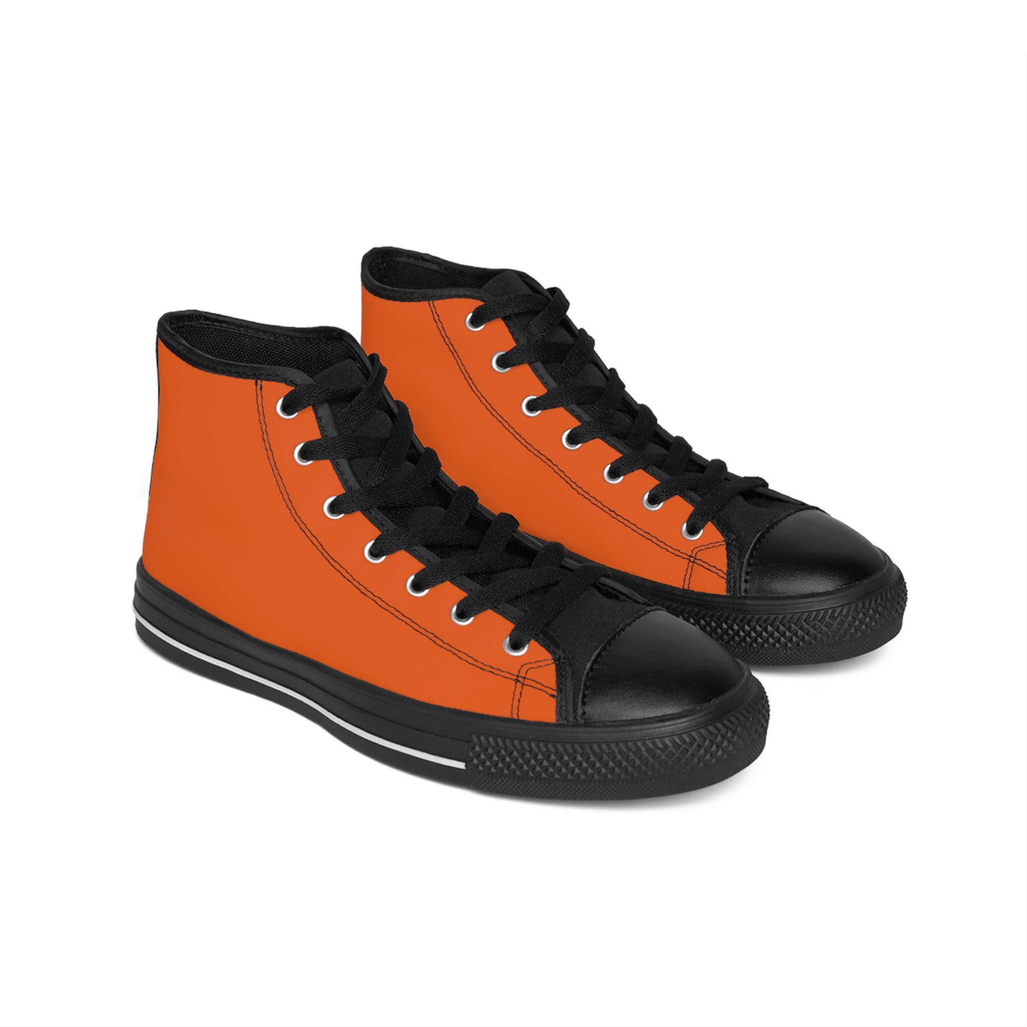 High-Top Sneakers — Orange Custom Logo Athletic Shoes