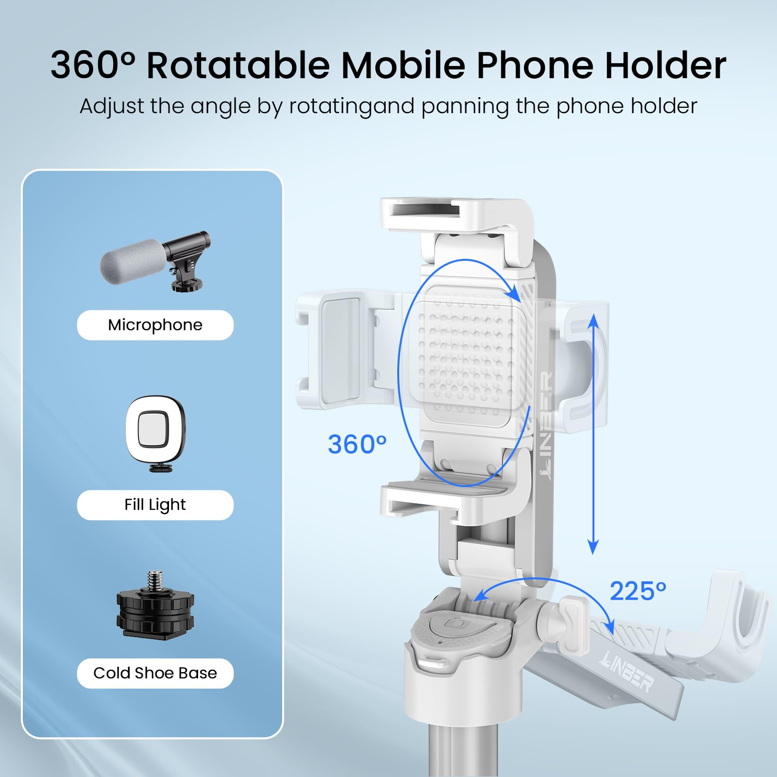 Phone Selfie Tripod Small With Romote - 3 In 1 Cell Phone Tripod Stick 4 Sections Extenable Foldable Pocket Size 2 Cold Shoe Mount 360 Degree Rotation 33ft Remote Control For Phone Smartphone